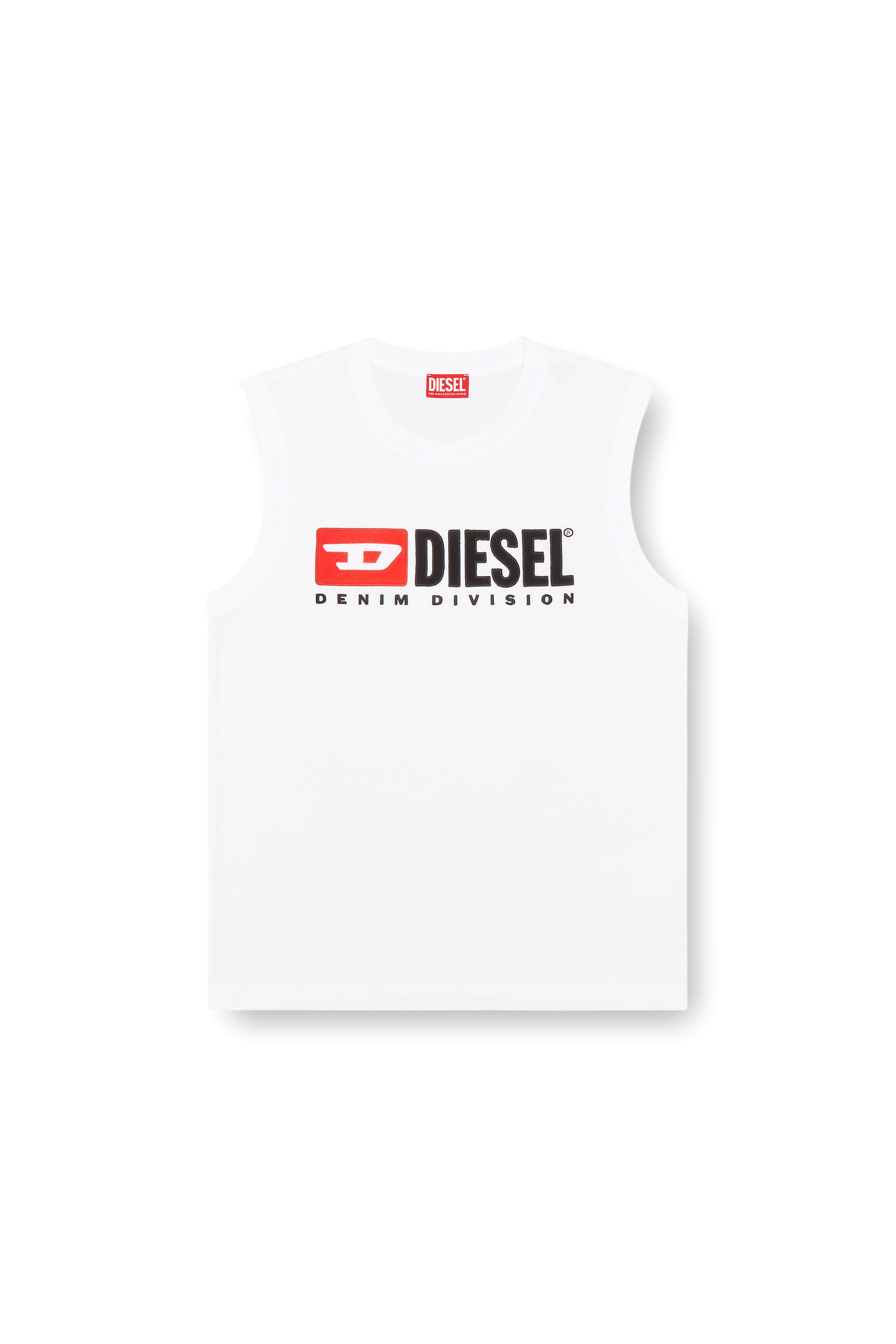 Diesel - T-ISCO-DIV, Man's Tank top with chest logo print in White - 2