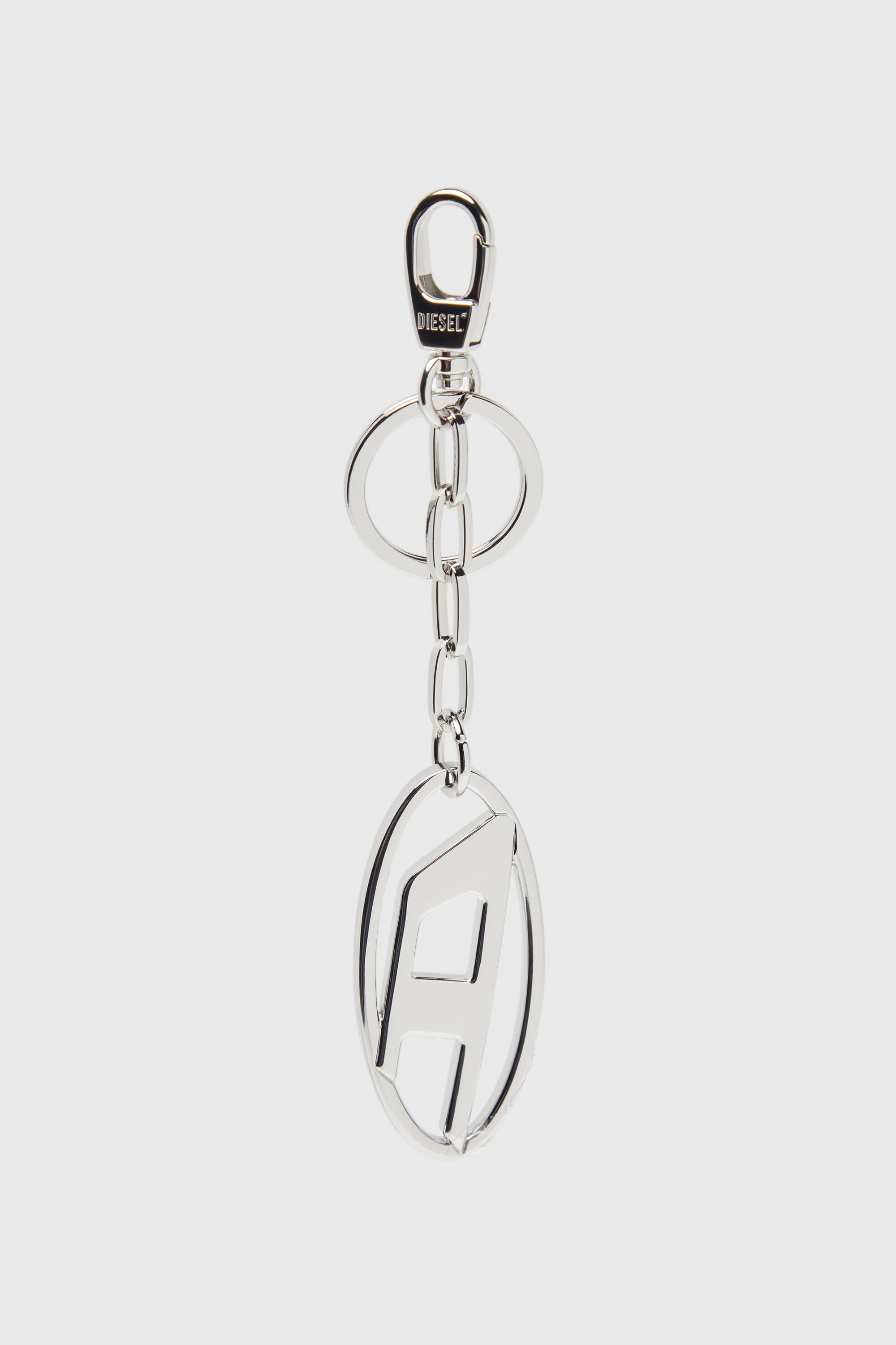 Diesel - HOLY-C, Woman's Metal Oval D keyring with crystals in Silver - 2