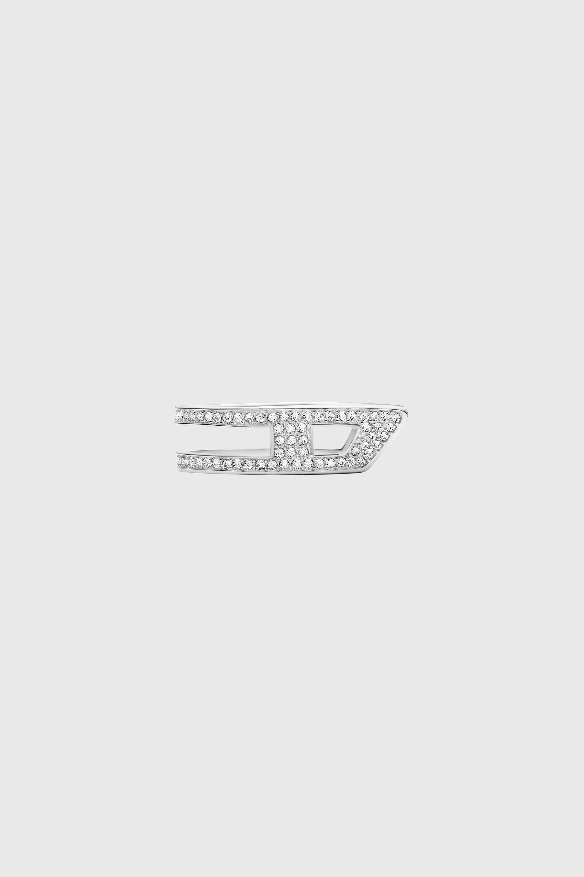 Diesel - DX1740040, Unisex's Stainless steel pave band ring in Silver - 3