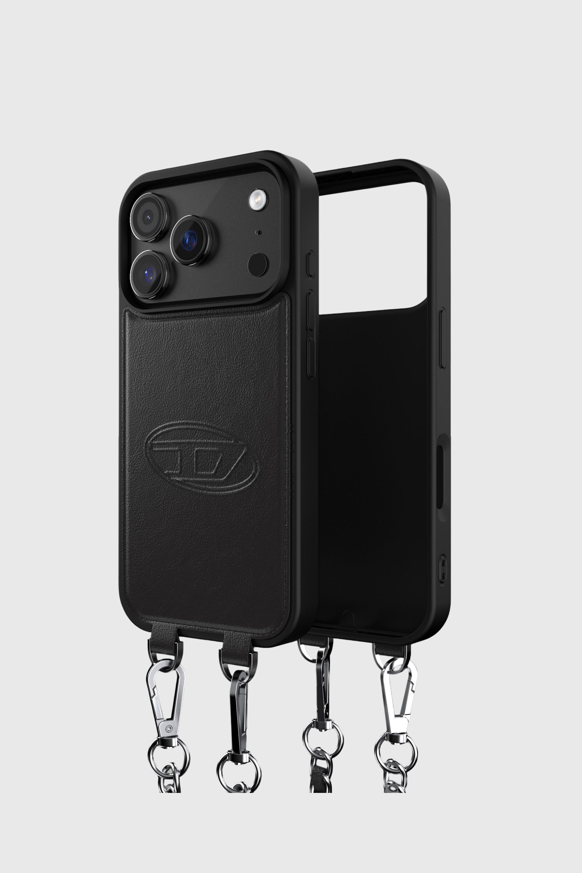 Diesel - 60662 MOULDED CASE, Unisex's Oval D case with wrist strap and MagSafe for iPhone 17 Pro in Black - 1