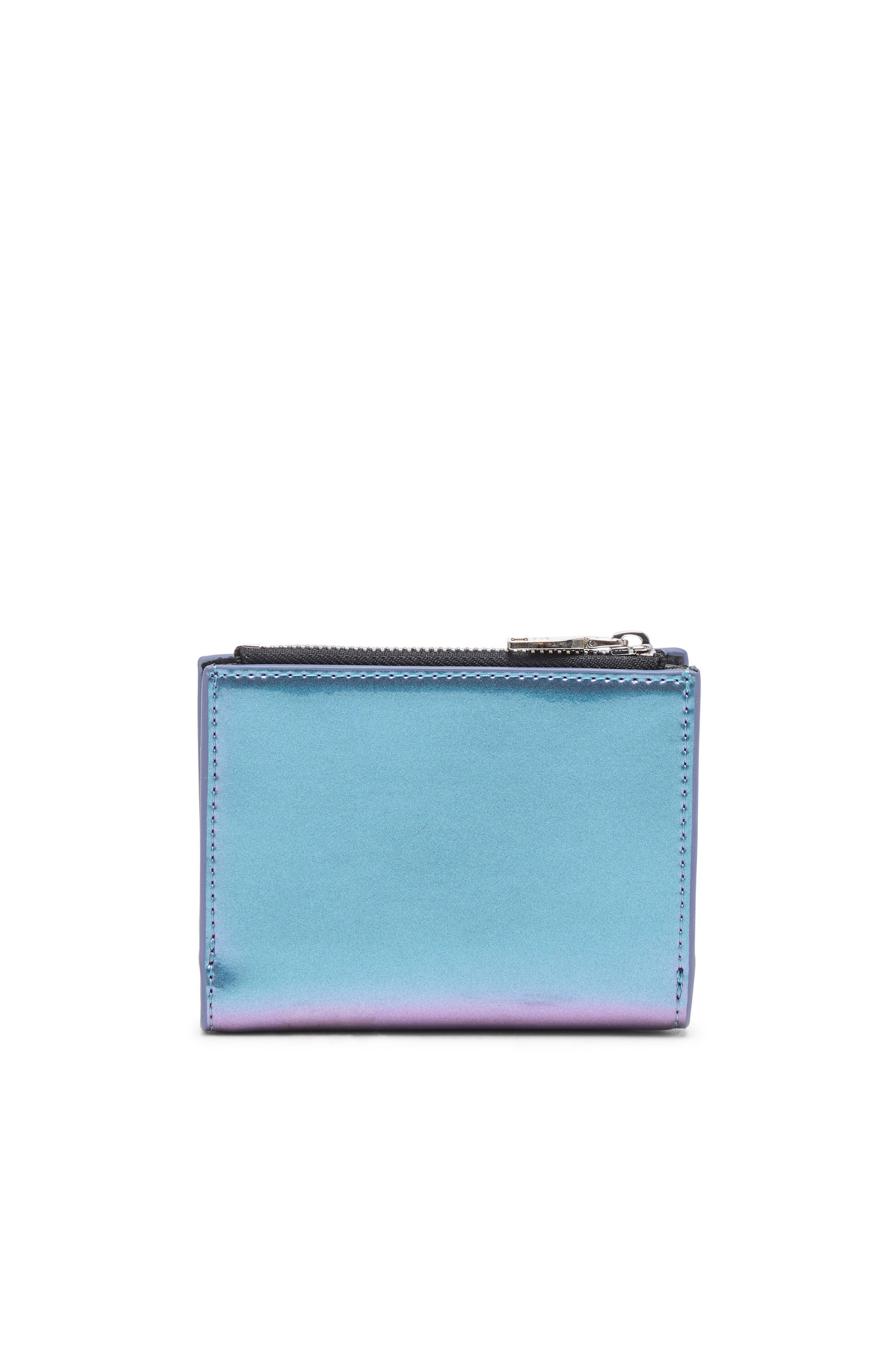 Diesel - 1DR BI-FOLD ZIP II, Woman's Small iridescent wallet in Azure - 2