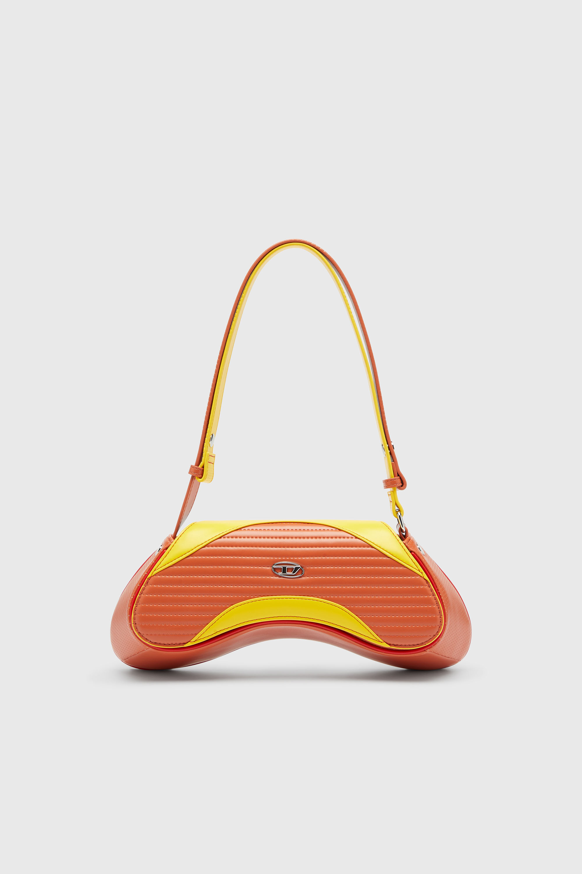 Diesel - PLAY CROSSBODY, Woman's Play - Crossbody bag in quilted perforated PU in Orange/Yellow - 2
