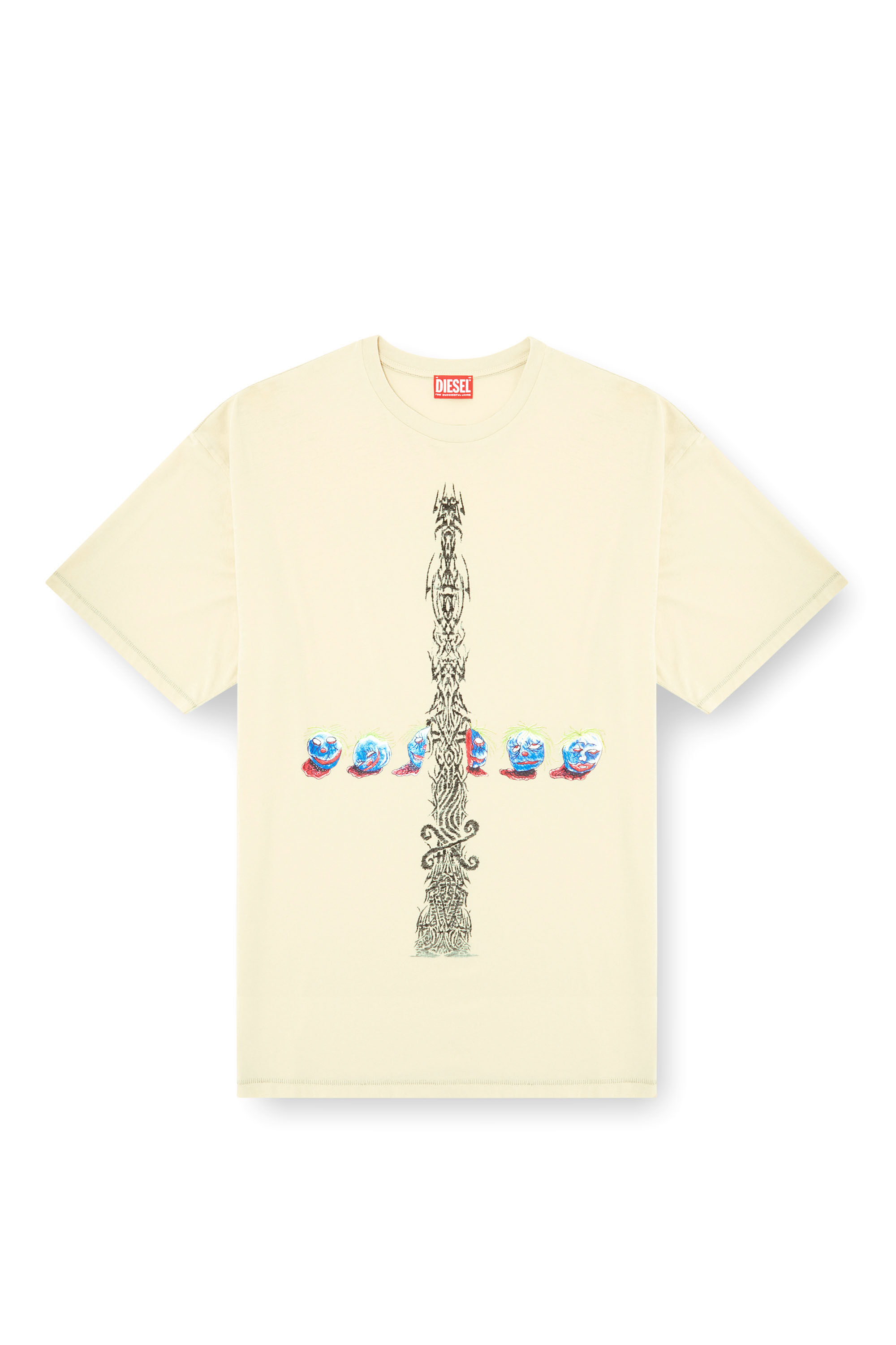 Diesel - T-BOXT-R4, Man's Acid-wash T-shirt with printed graphics in White - 2