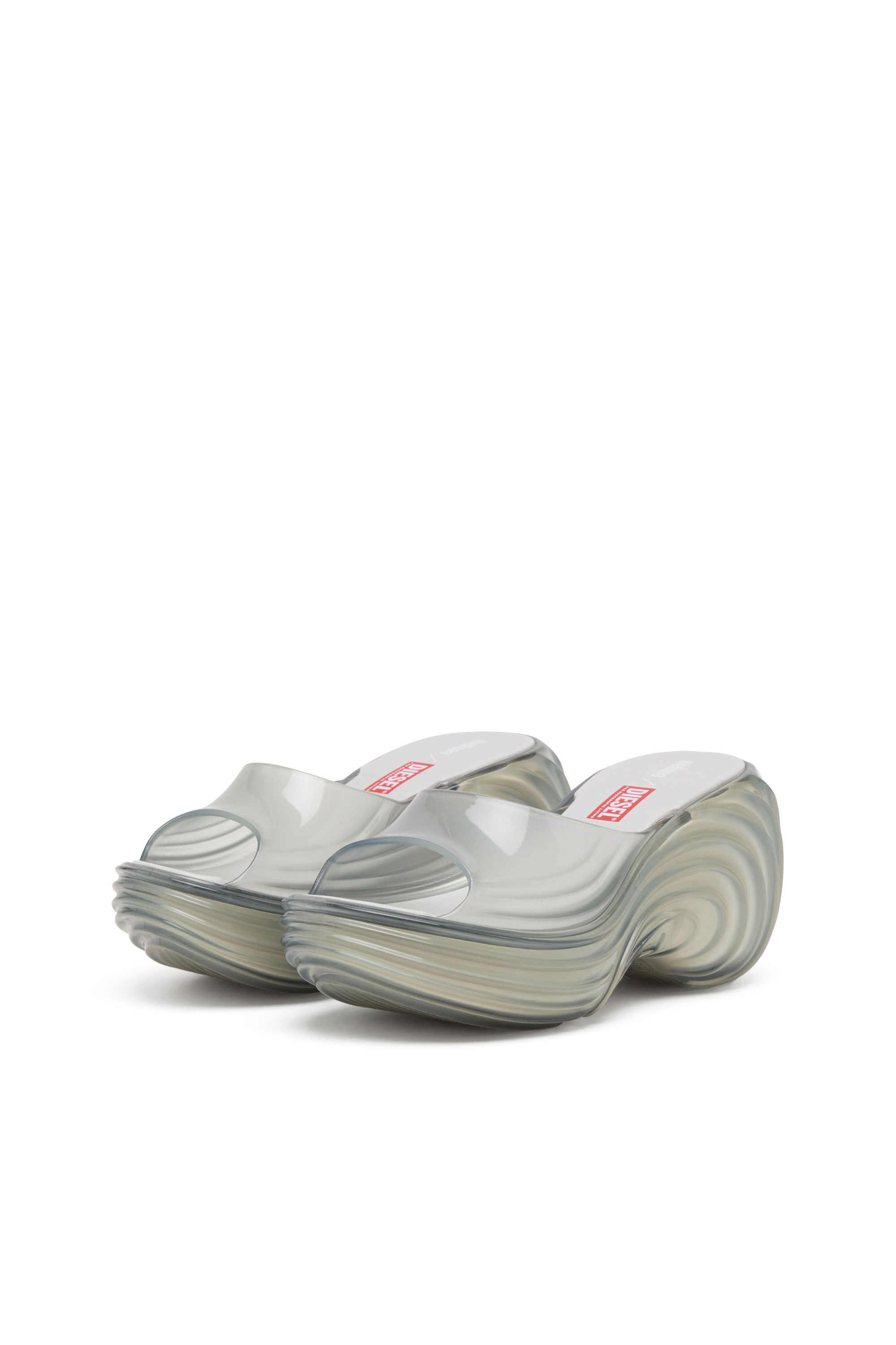Diesel - MELISSA QUANTUM PLATFORM, Woman's Platform mule in Melflex® in Light Grey - 9