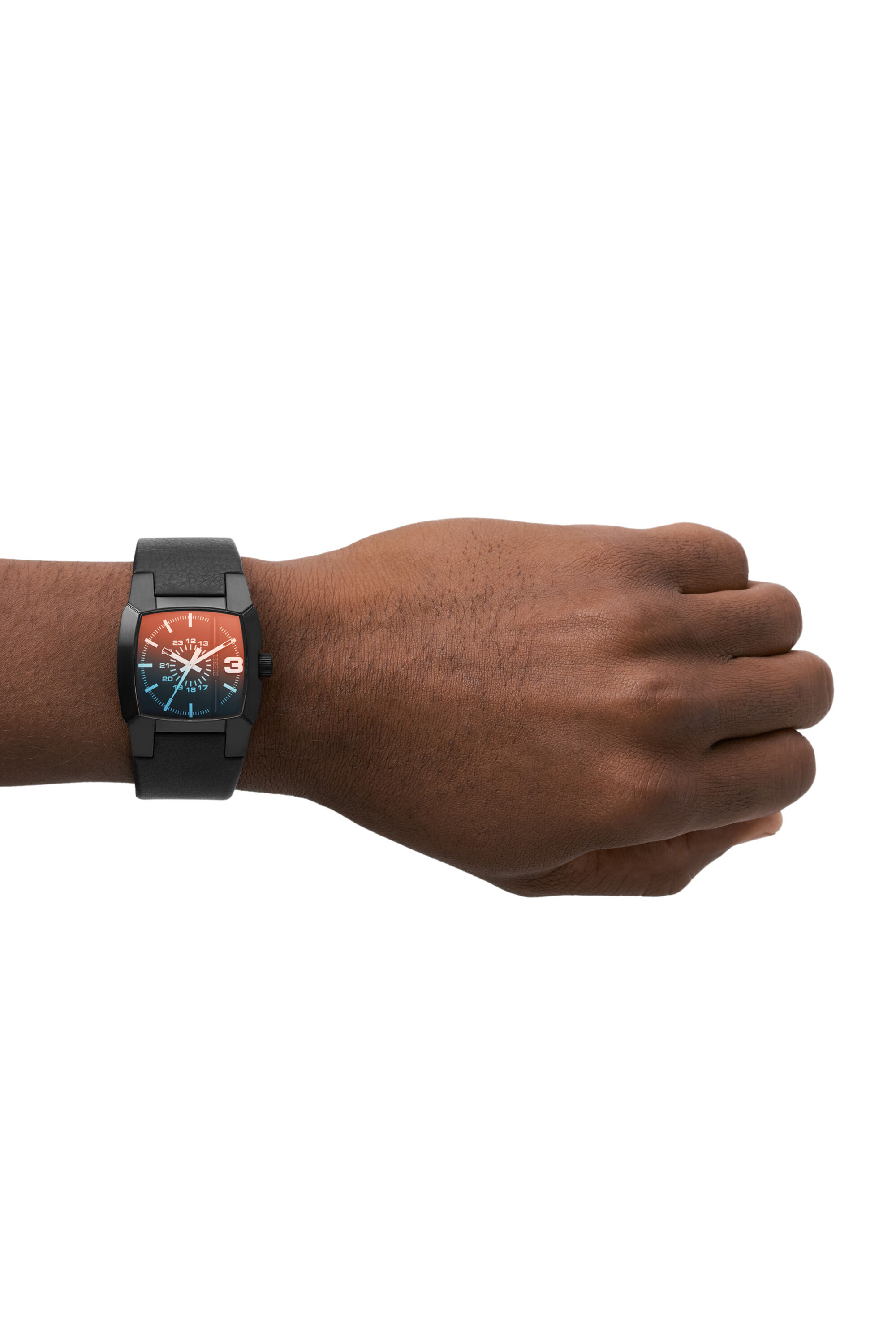 Diesel - DZ2000, Unisex's Cliffhanger Black Leather Watch in Black - 5