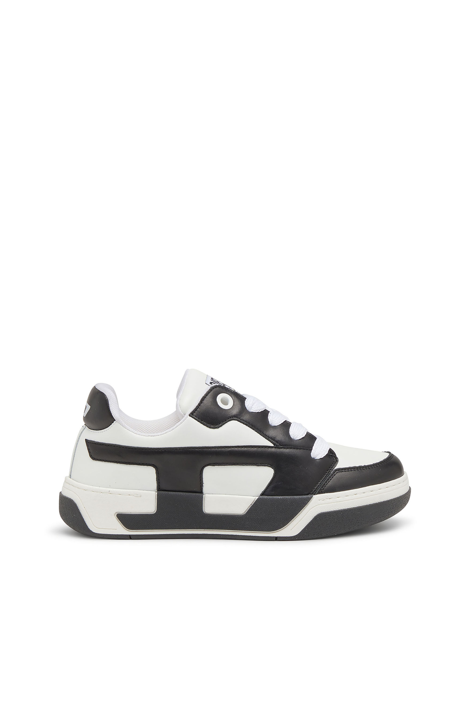 Diesel - S-D-OLLIE LOW, Man's D-Ollie-Sneakers in colour-block leather in White/Black - 1