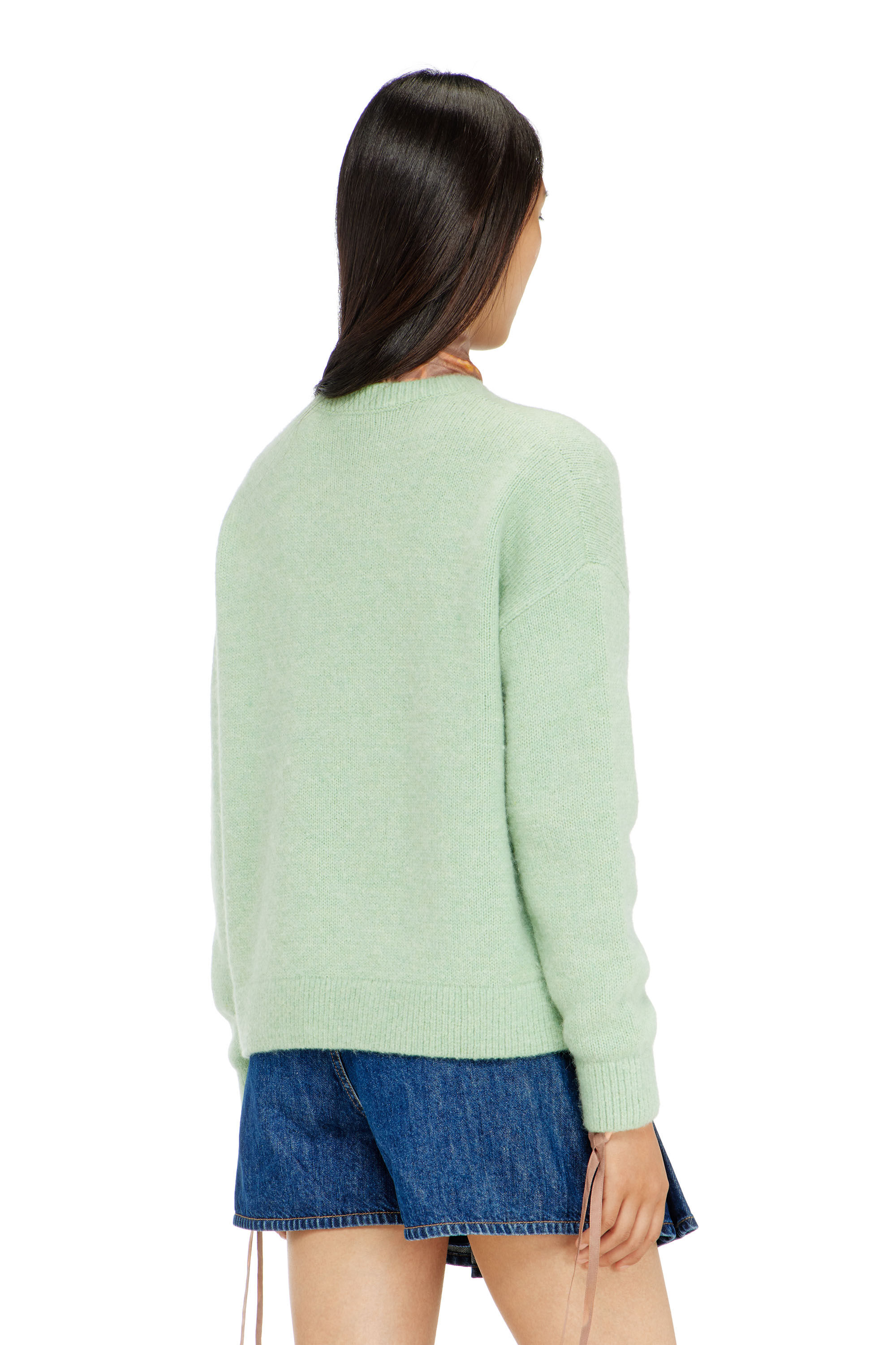 Diesel - M-AREETA, Woman's Jumper in wool and alpaca blend in Water Green - 4