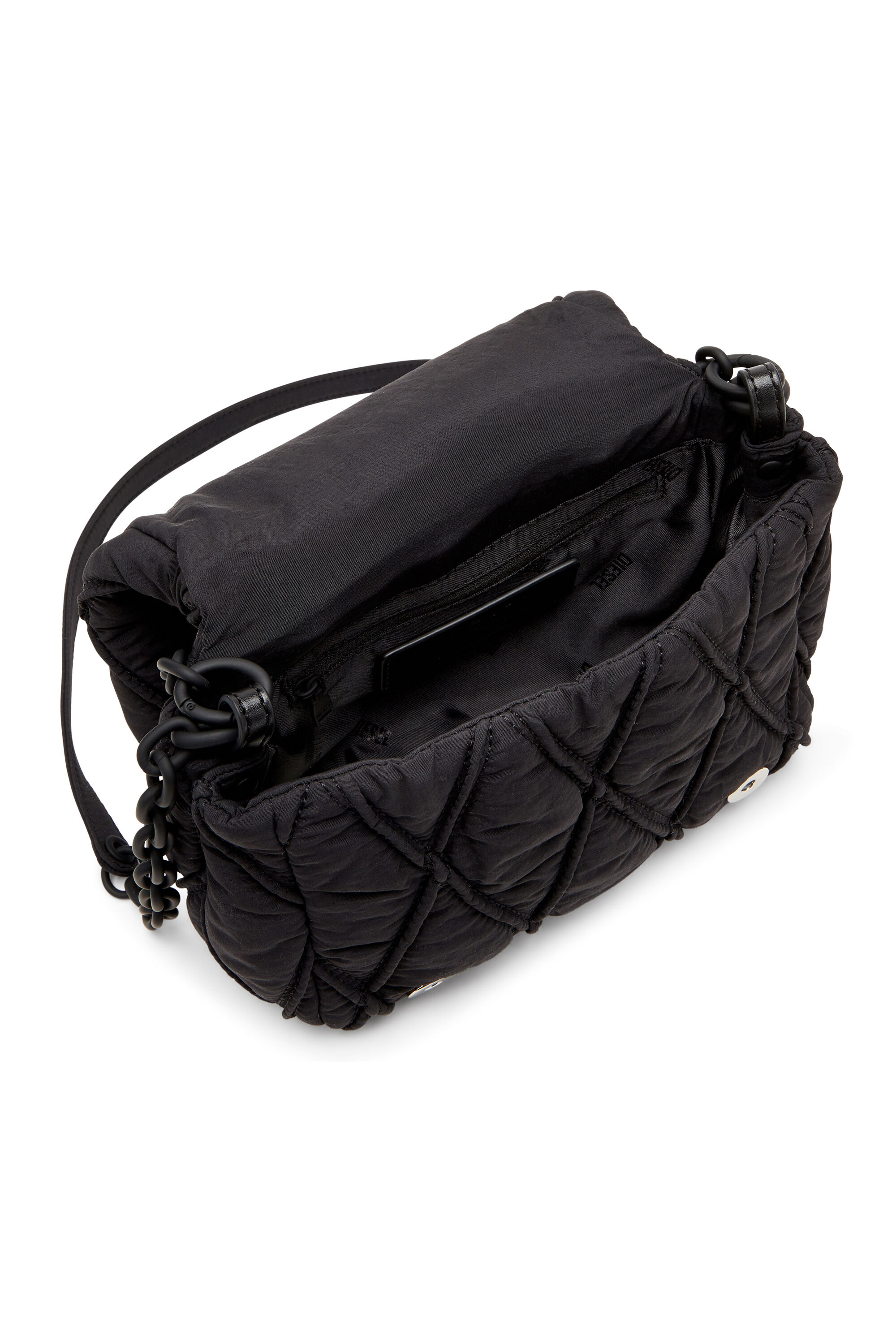 Diesel - CHARM-D SHOULDER S, Woman's Charm-D-S-Small shoulder bag in quilted nylon in Black - 5