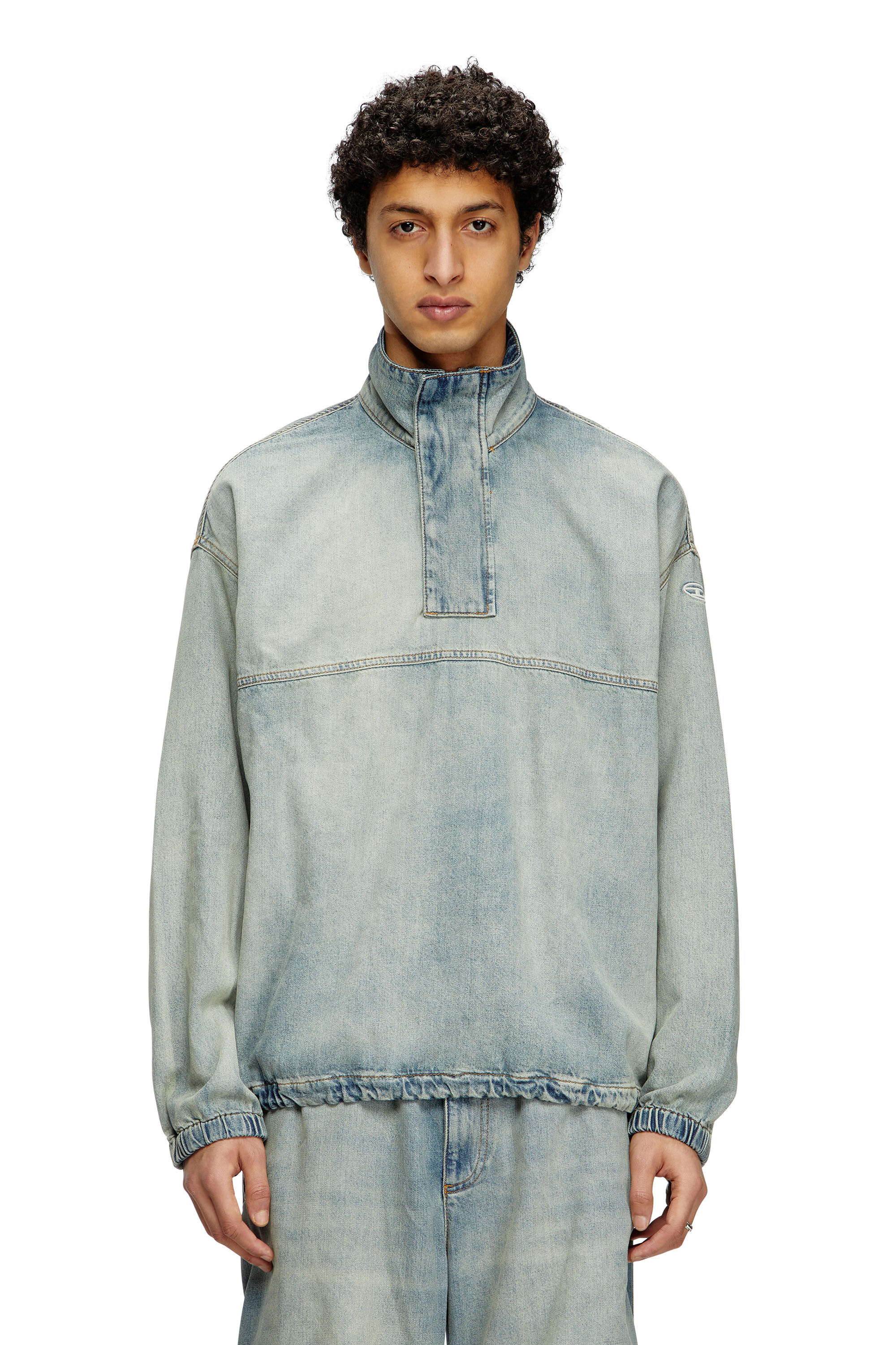Diesel - D-FLOW-S1, Unisex's Denim pullover in light bicolour denim in Light Blue - 3