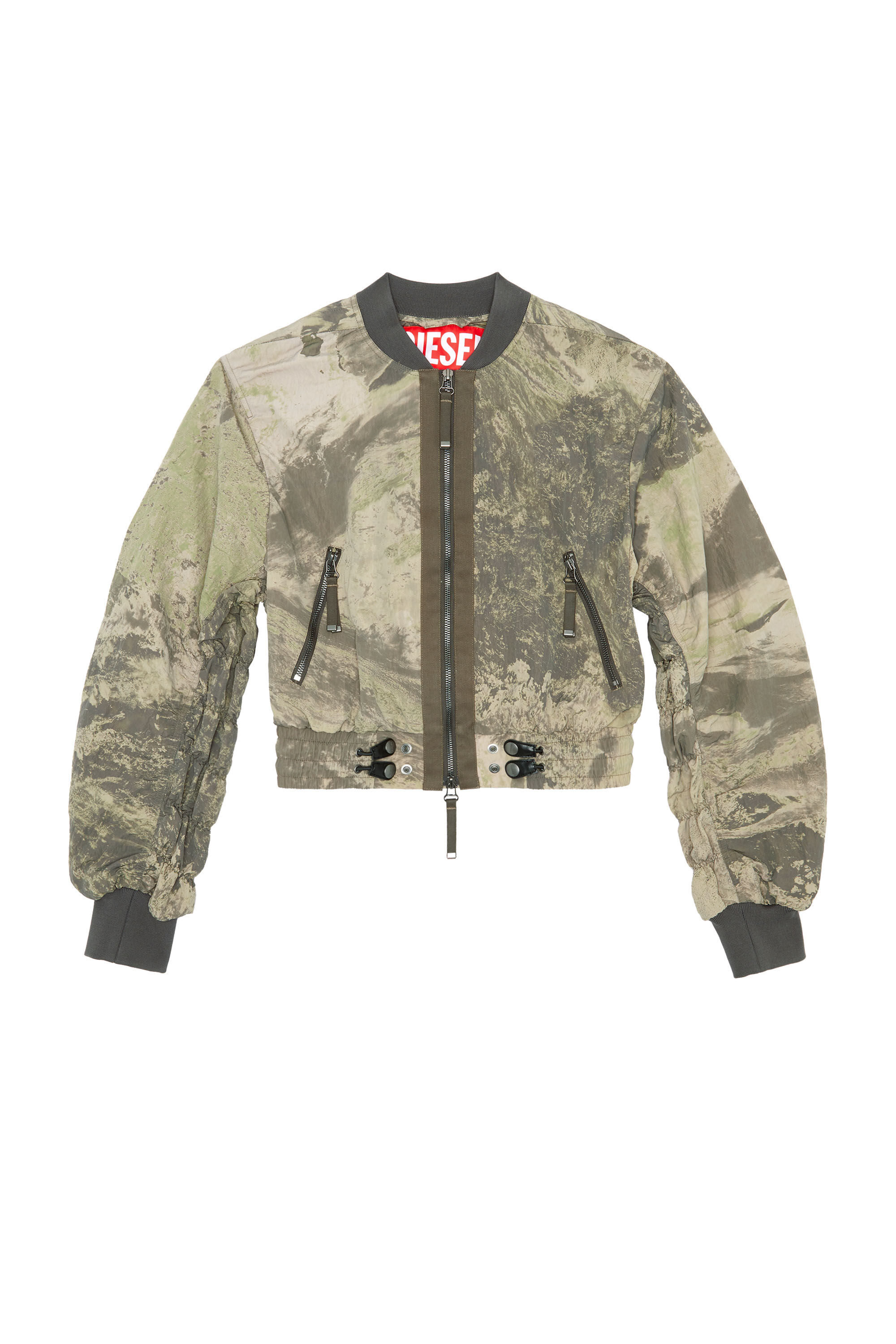 Diesel - G-NOAK-N1, Woman's Bomber jacket in light nylon in Military Green - 2