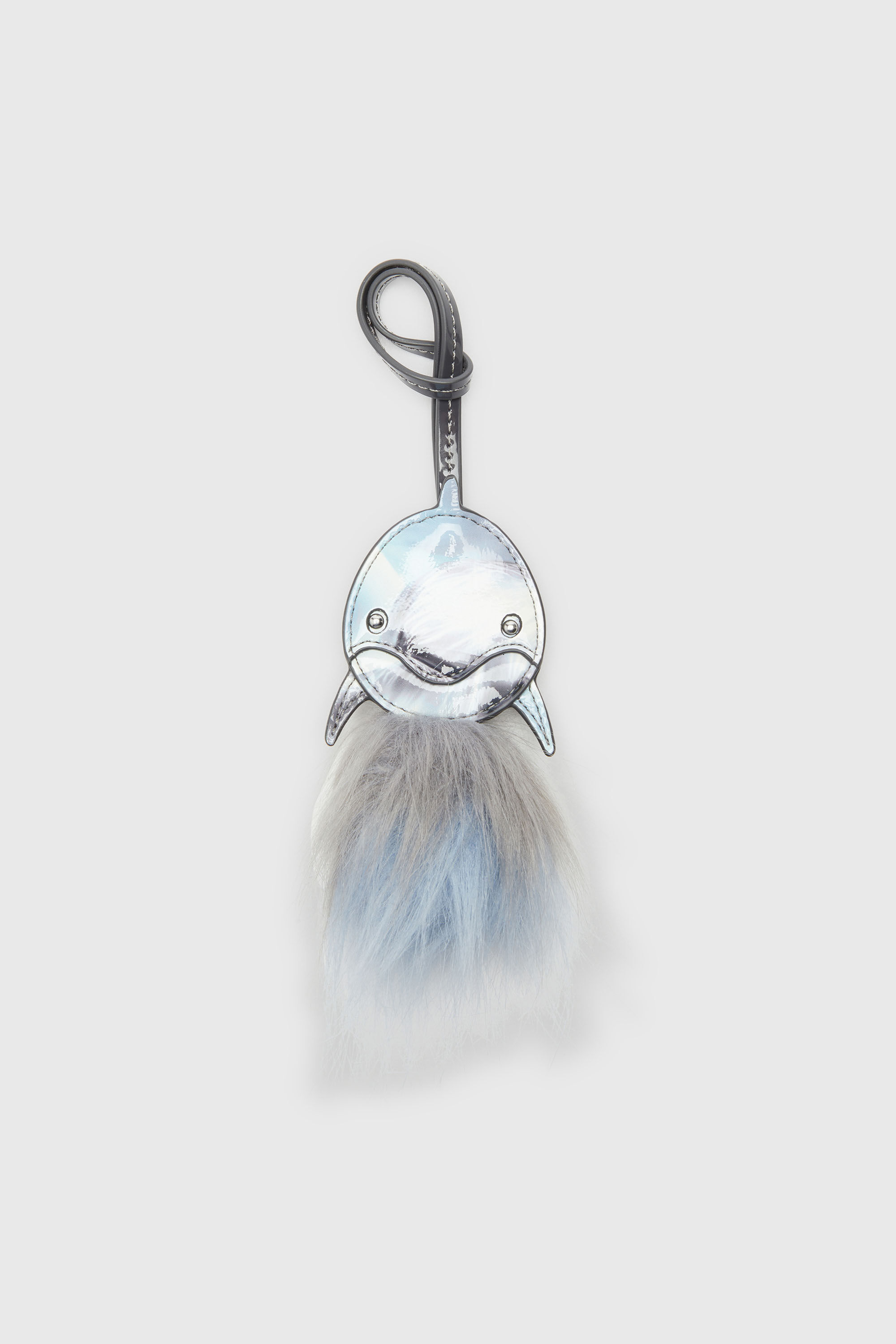 Diesel - FUR CHARMS II, Woman's Dolphin bag charm with fluffy tail in Azure - 5