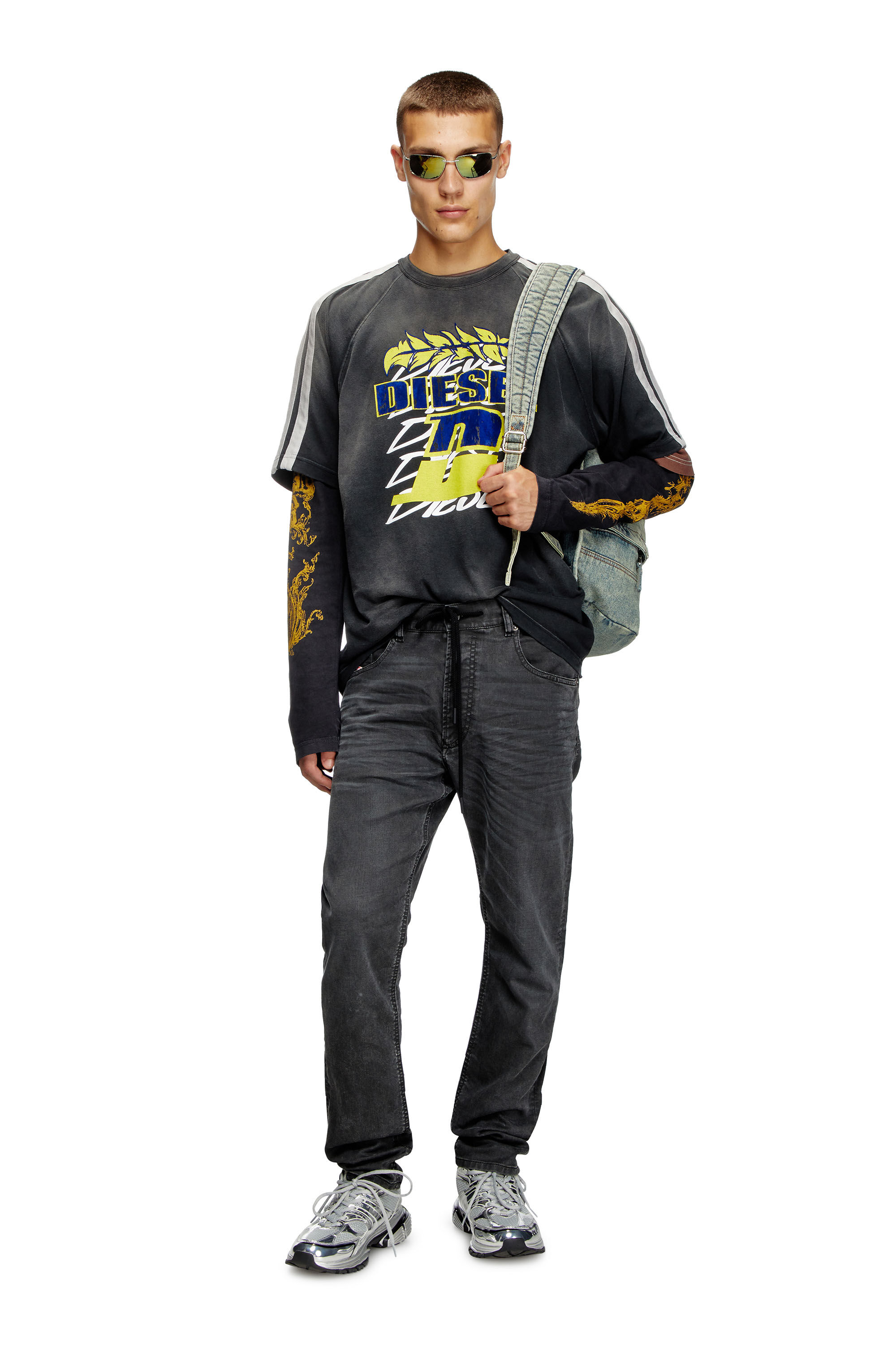 Diesel - Man's Regular 2032 D-Krooley Joggjeans® 09J75, Black - 1