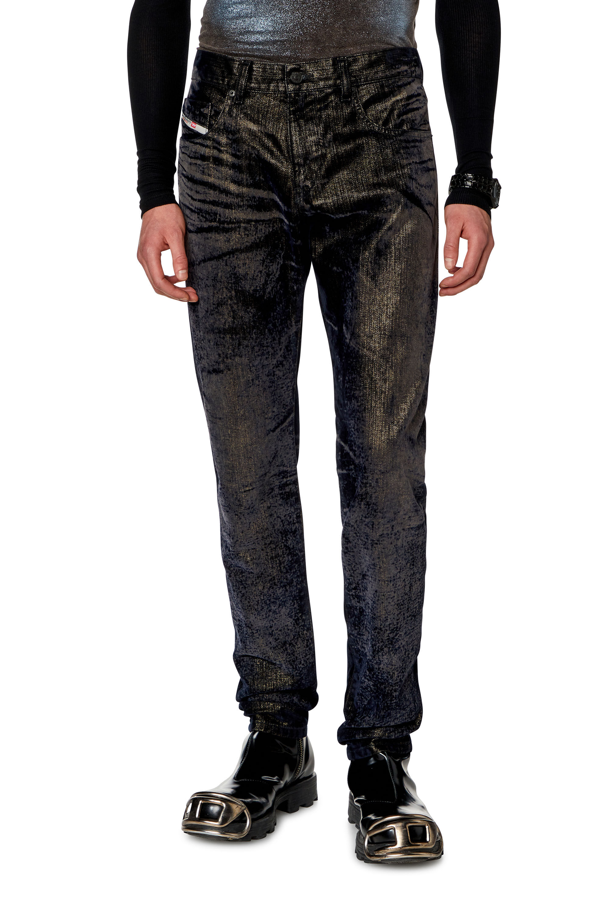 Diesel - Man Slim Jeans 2019 D-Strukt 09I49, Black/Dark grey - Image 3