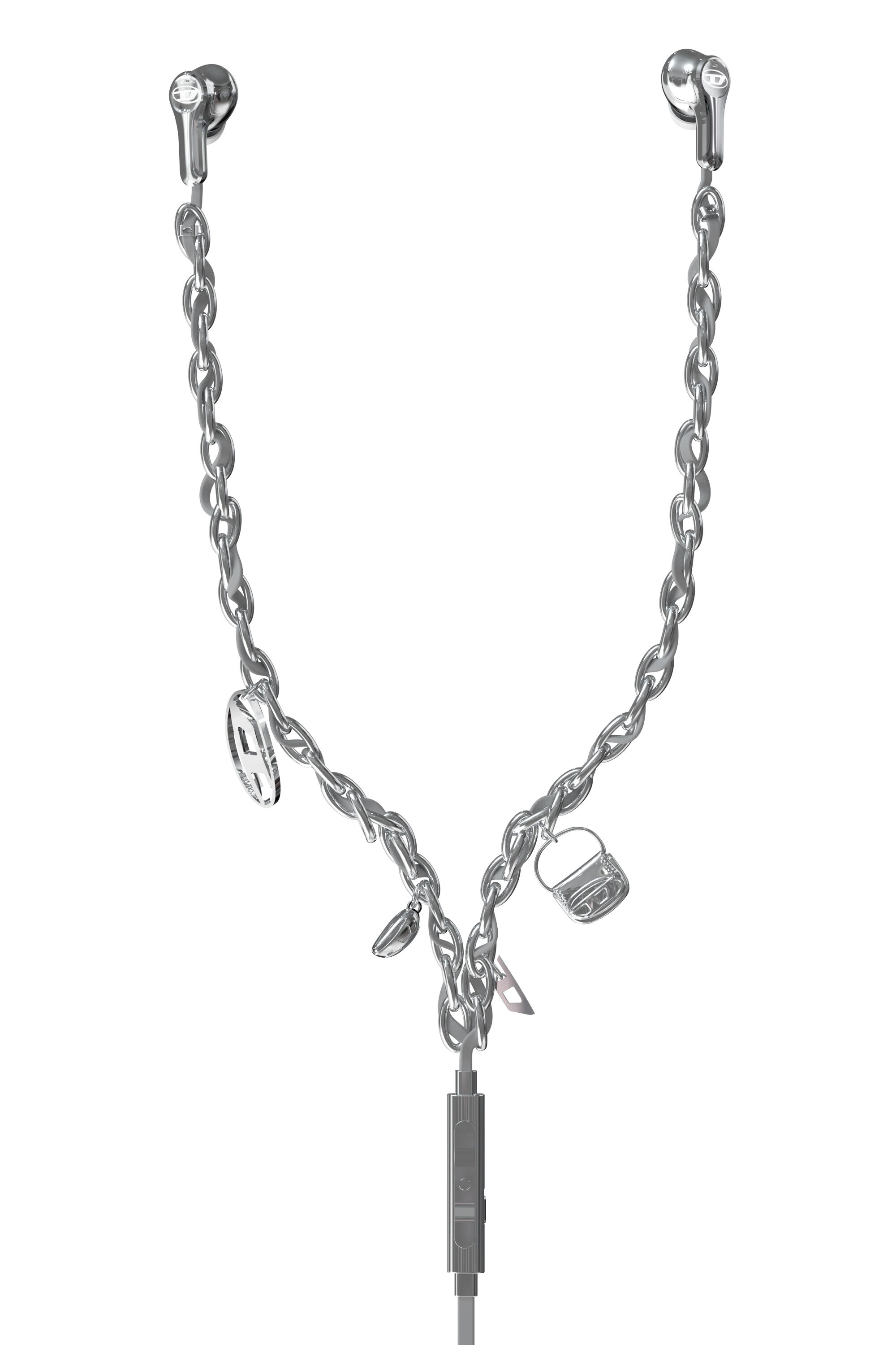 DIESEL ディーゼル シルバー 有線イヤホン 60458 新品未使用品 Women's Wired Earbuds and charms | Silver | Diesel