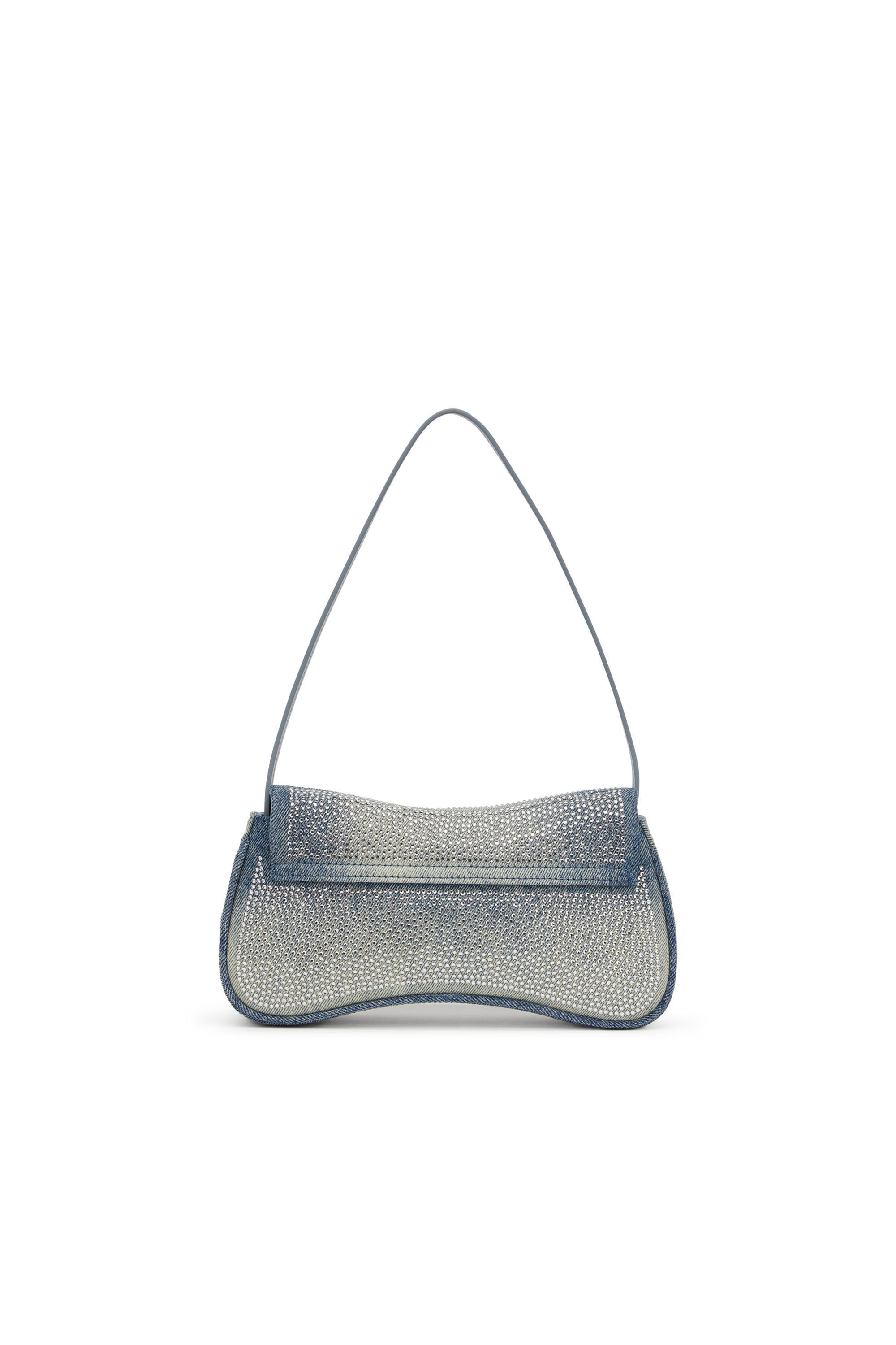 Diesel - PLAY CLUTCH, Woman's Play-Crystal clutch in solarised denim in Light Blue - 3