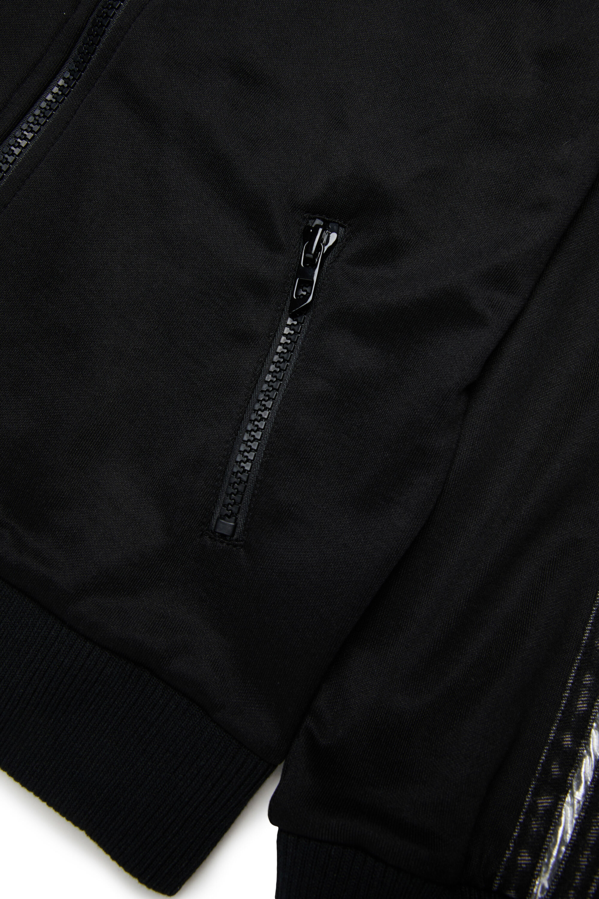 Diesel - SACARON, Man's Sweatshirt with zip and logo detail in Black - 4