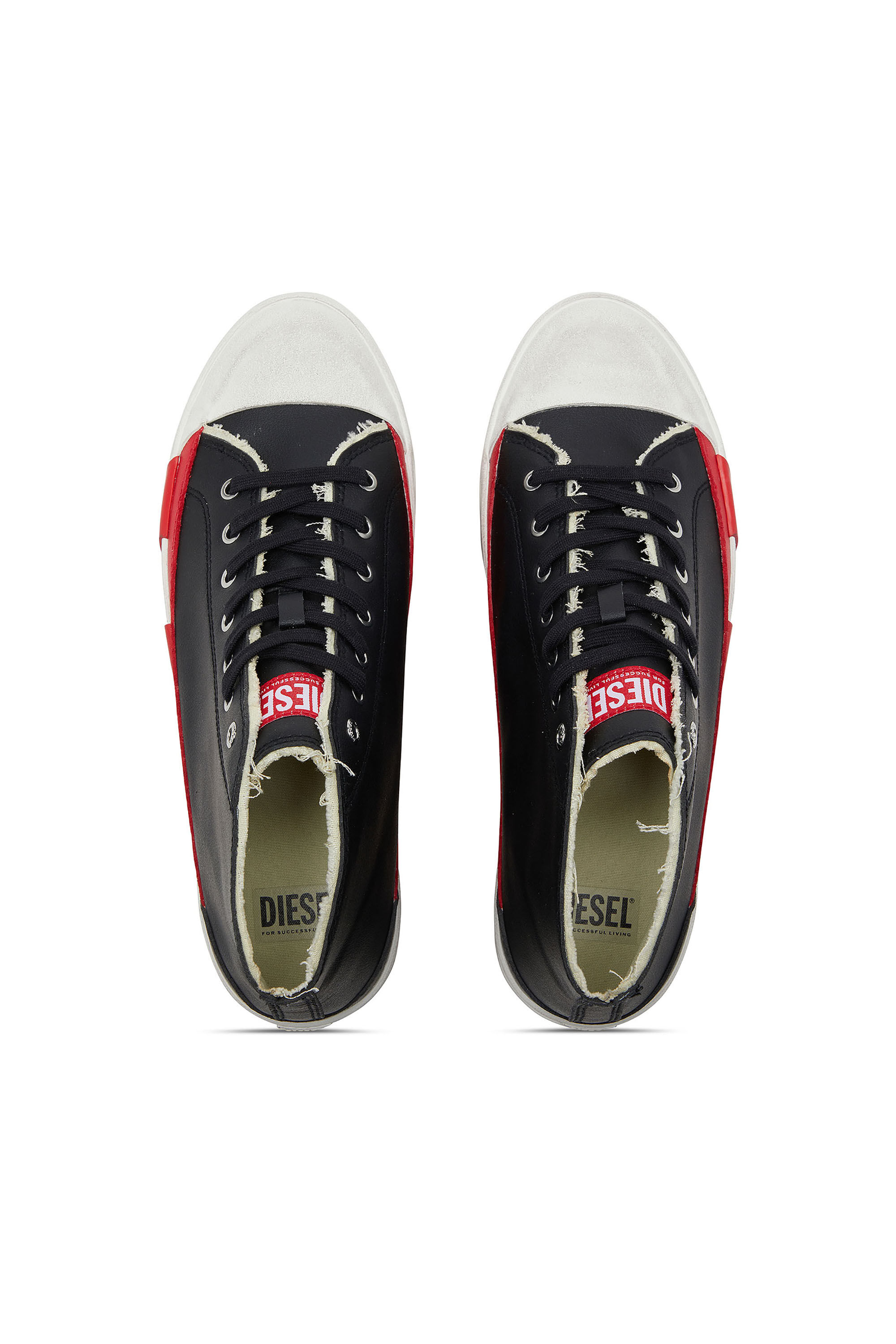 Diesel - S-D-VERSE MID II, Man's S-D-Verse Vulcanized shoes with D logo in Black/Red - 4