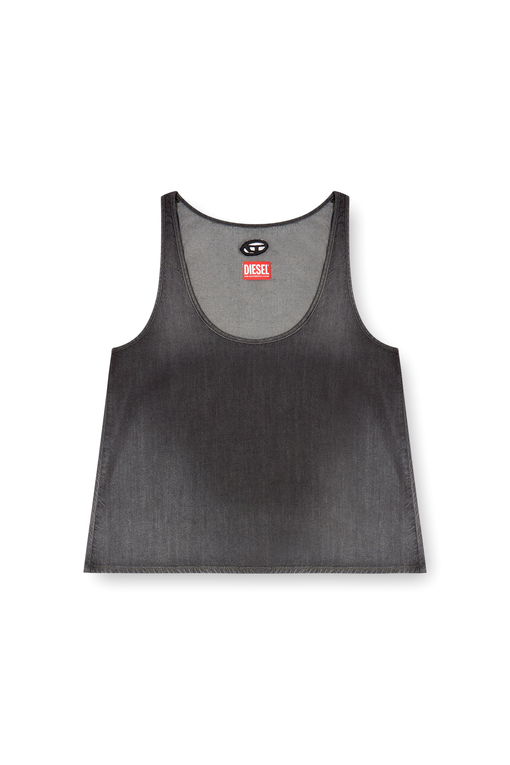Diesel - DE-MISY-S, Woman's Sleeveless top in lightweight denim in Black - 2