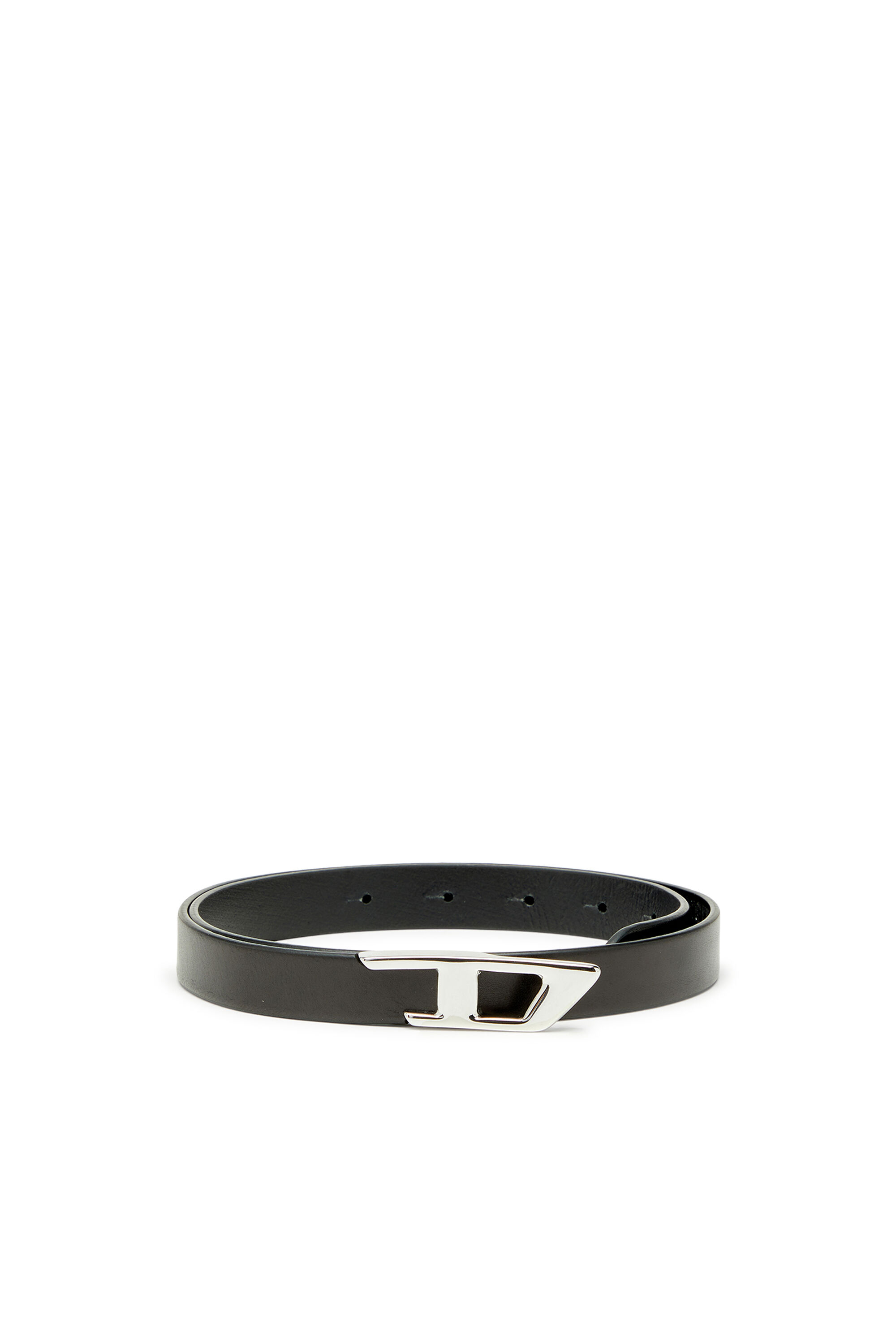 Diesel - B-D LOGO 2.0 20, Woman's 2 cm leather belt with 3D logo buckle in Black - 1