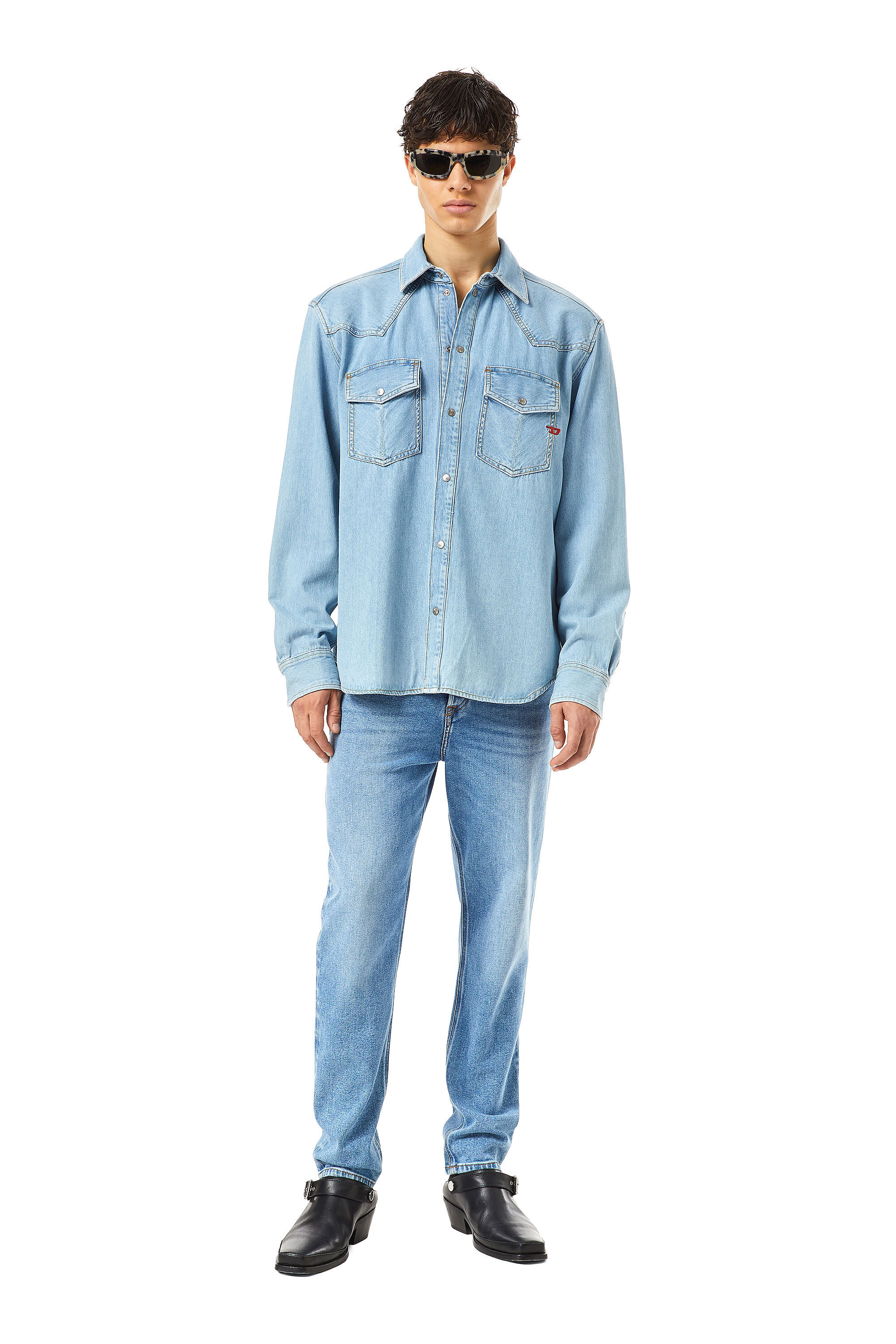 Diesel - D-OCEAN WESTERN SHIRT, Medium blue - Image 1