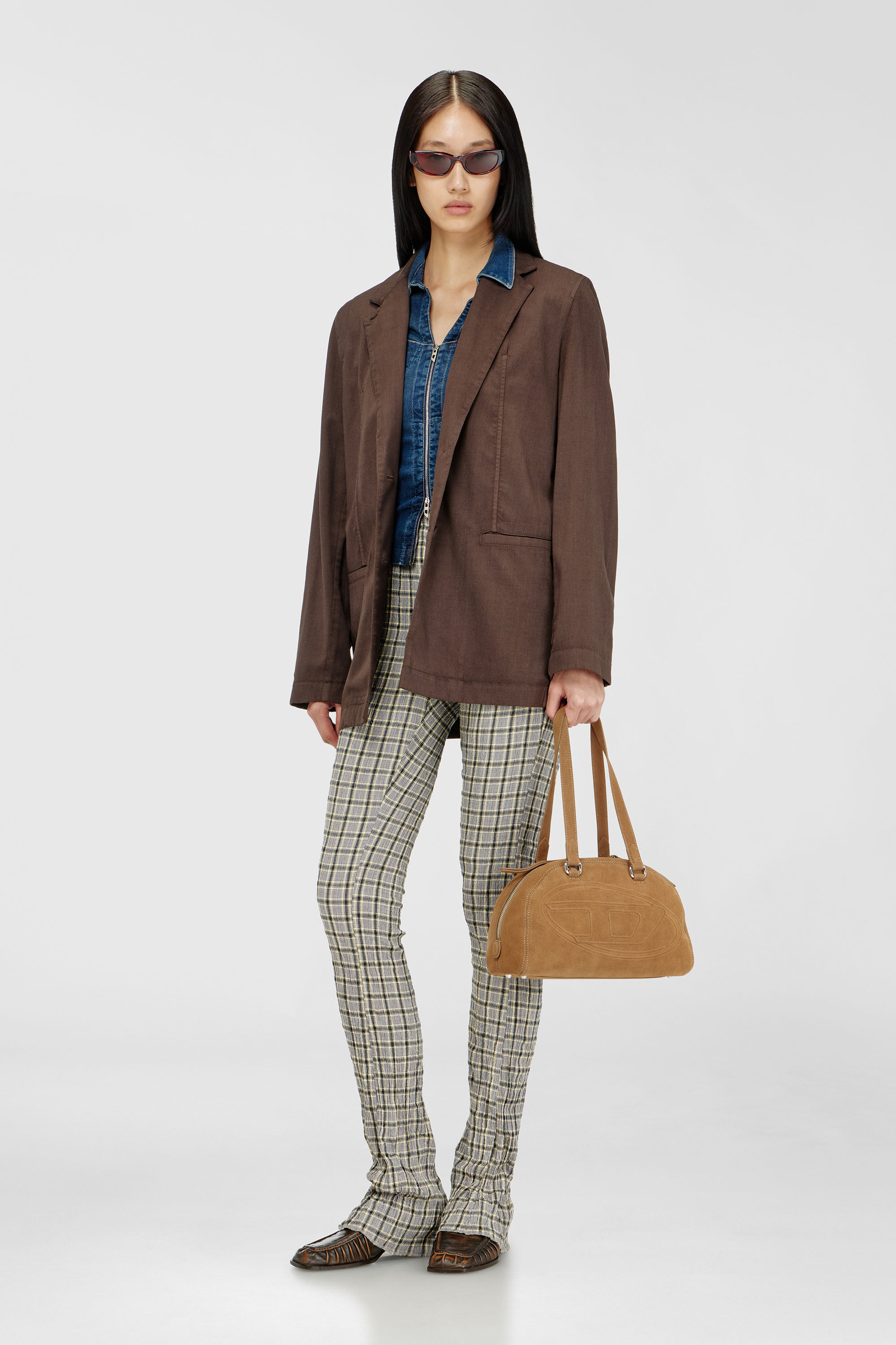 Diesel - G-KESSIER, Woman's Deconstructed blazer in stretch wool in Brown - 1