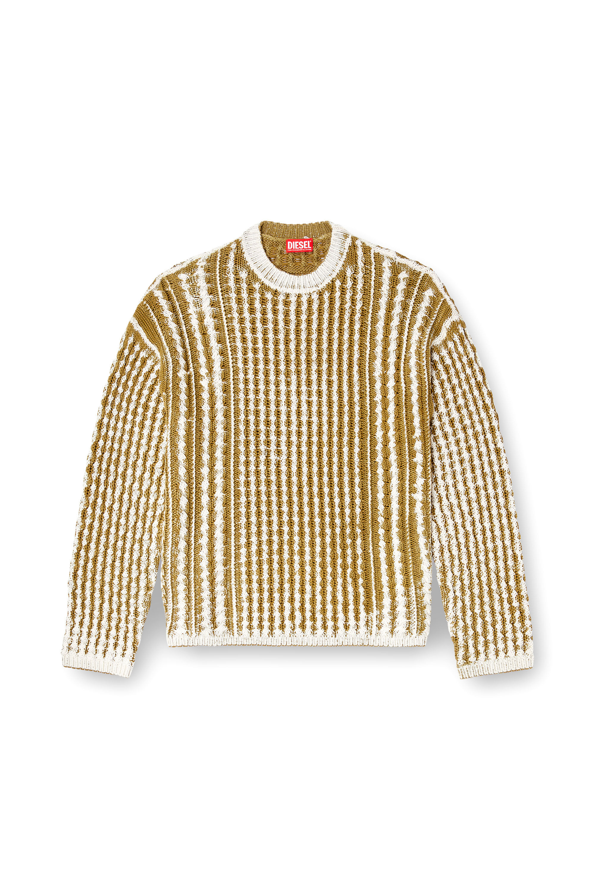 Diesel - K-MOISE, Man's Reverse-print cable-knit jumper in null - 2