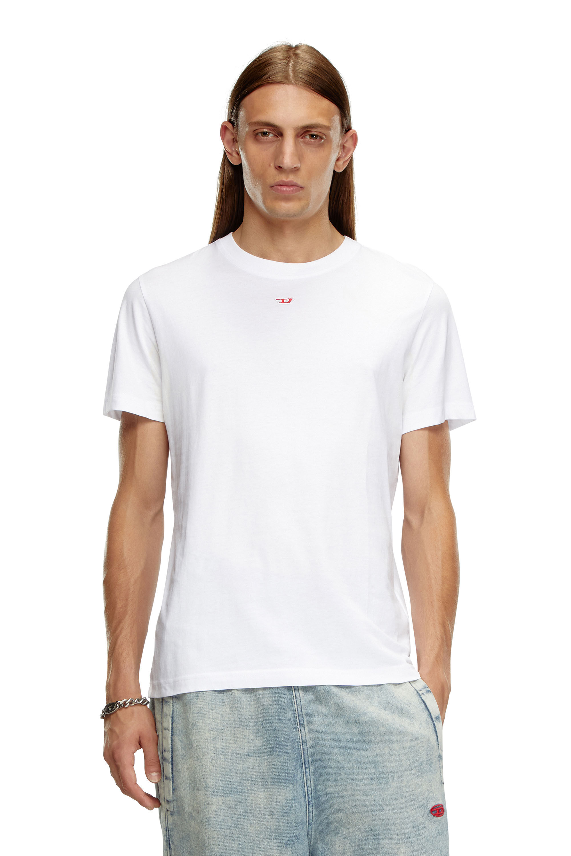 Diesel - T-DIEGOR-D, Man's T-shirt with D patch in White - 3