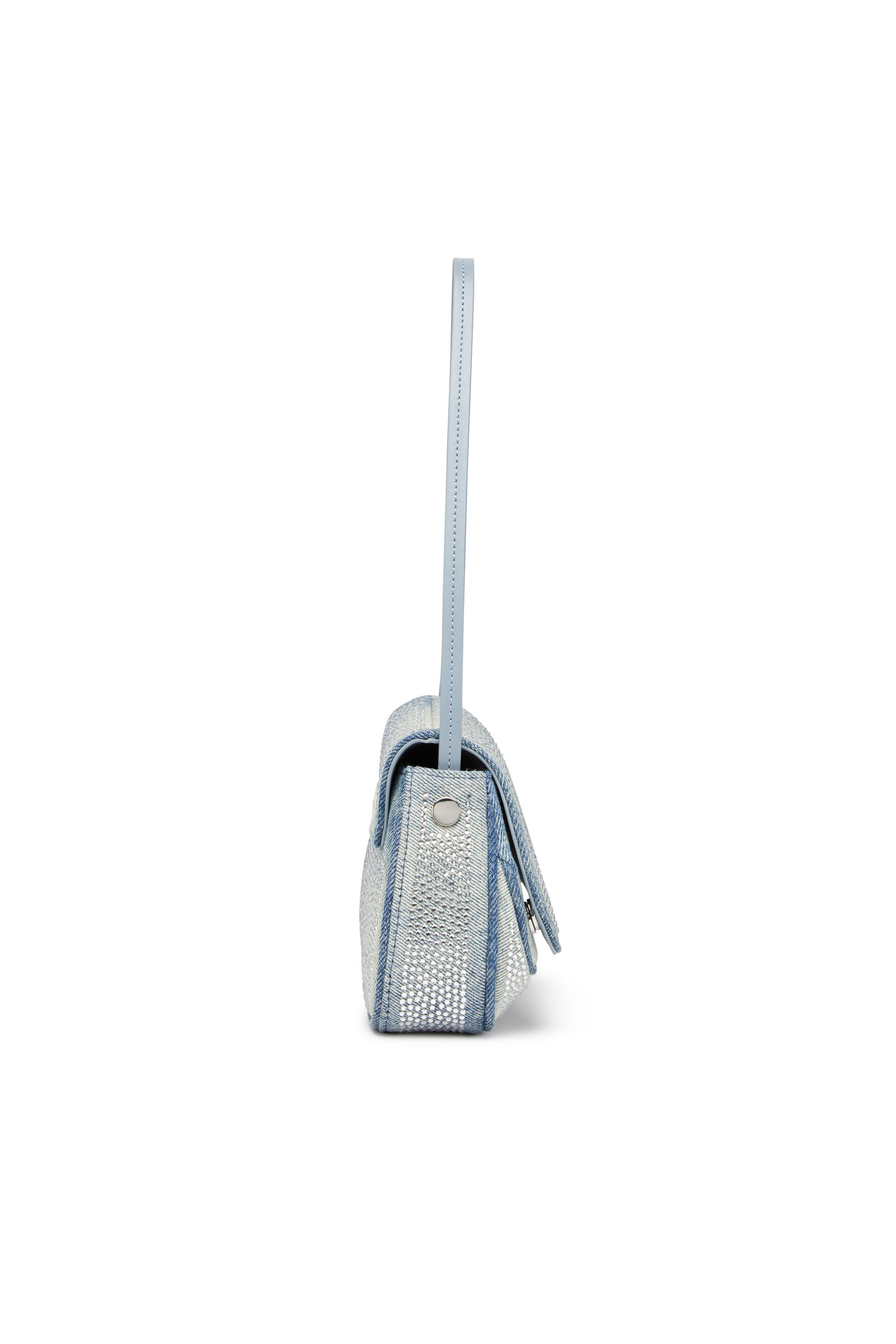 Diesel - PLAY CLUTCH, Woman's Play-Crystal clutch in solarised denim in Light Blue - 4