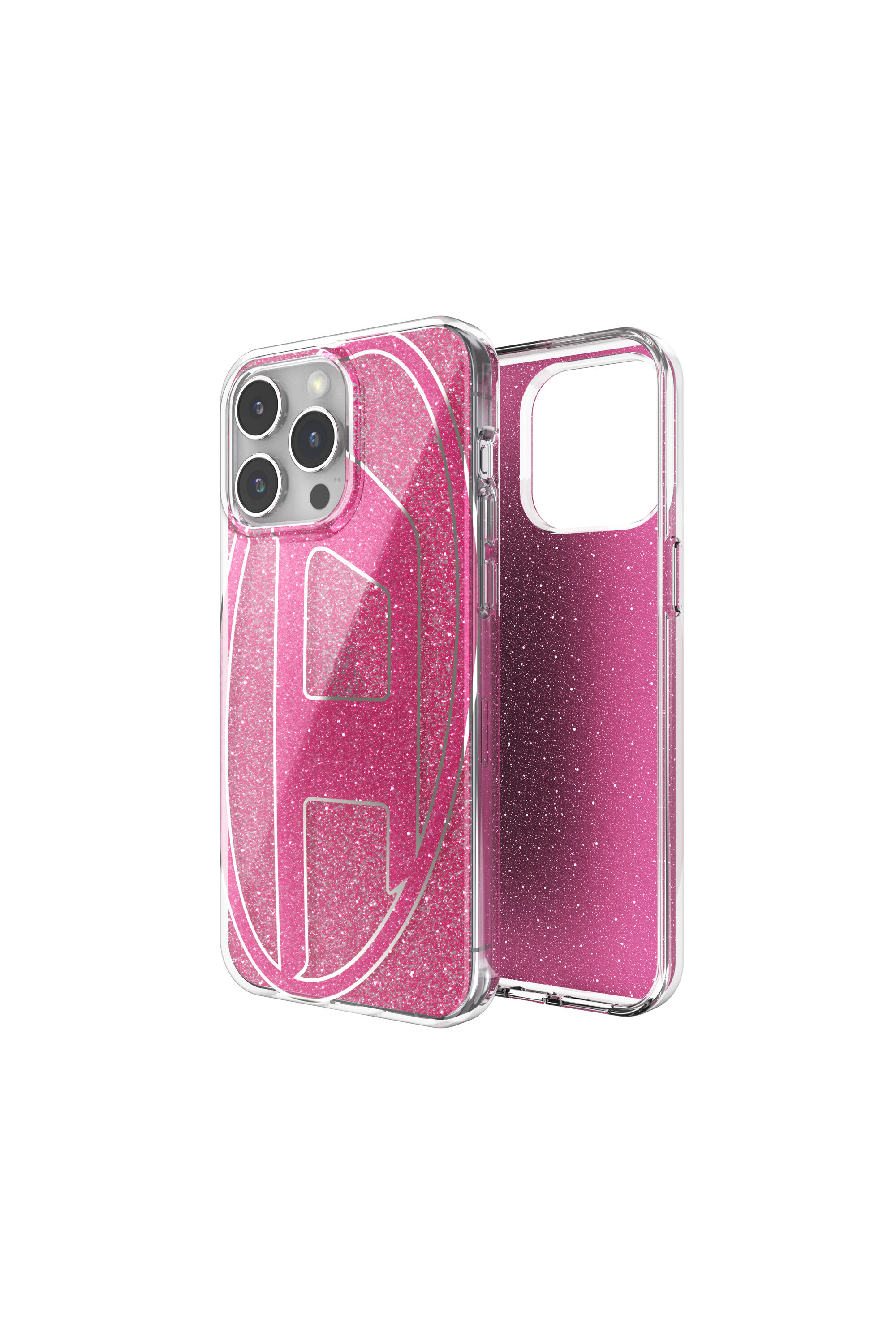 Diesel - 60037 AOP CASE, Unisex's Glitter Case for iP 15 Pro Max in Pink - 1