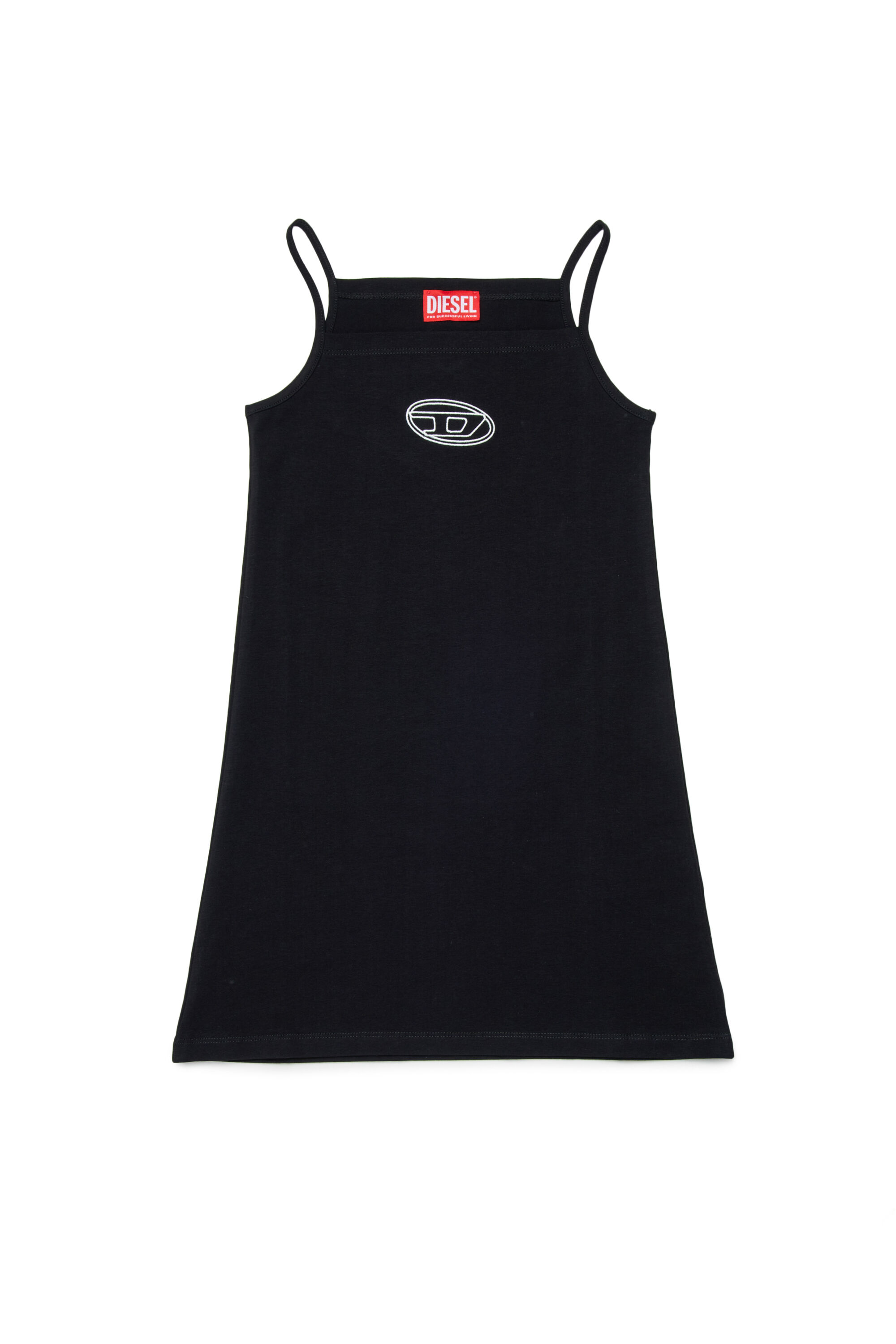 Diesel - DKIPPY, Woman's Cotton tank dress with embroidery in Black - 1