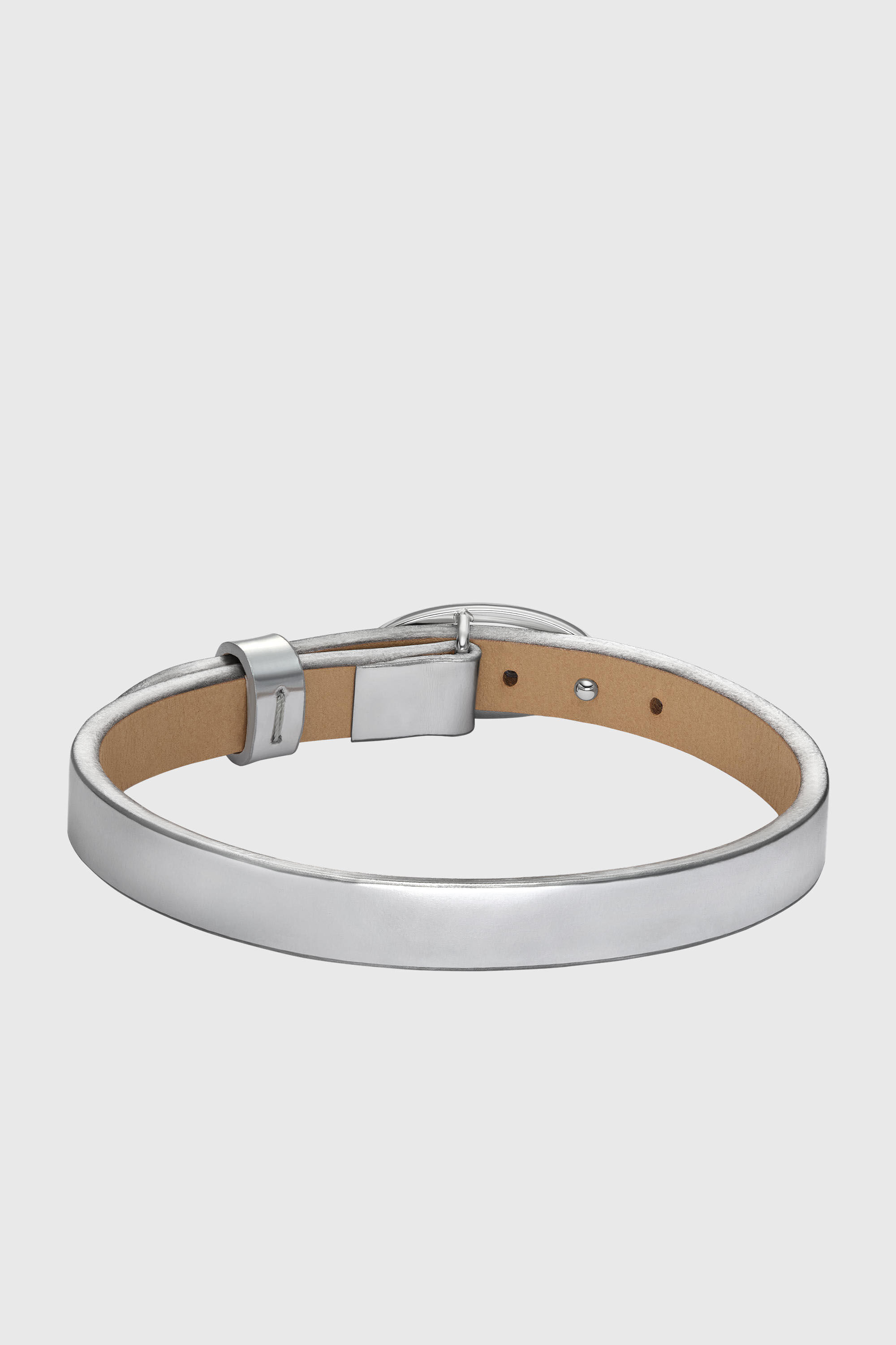 Diesel - DX1518040, Unisex's Silver Leather Stackable Bracelet in Silver - 2