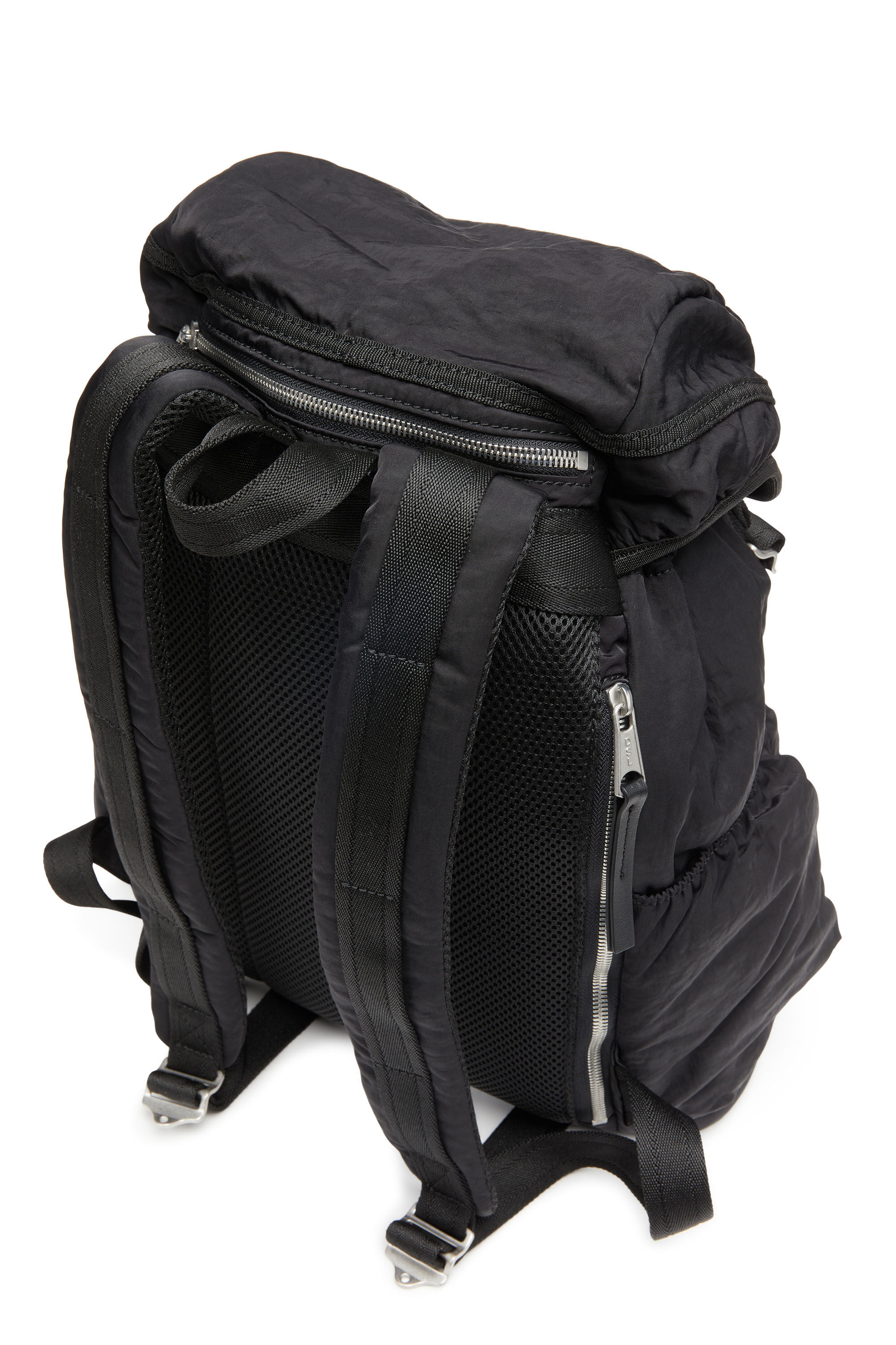 Diesel - LOGOS BACKPACK L, Unisex's Logos L-Large backpack in recycled nylon in Black - 5