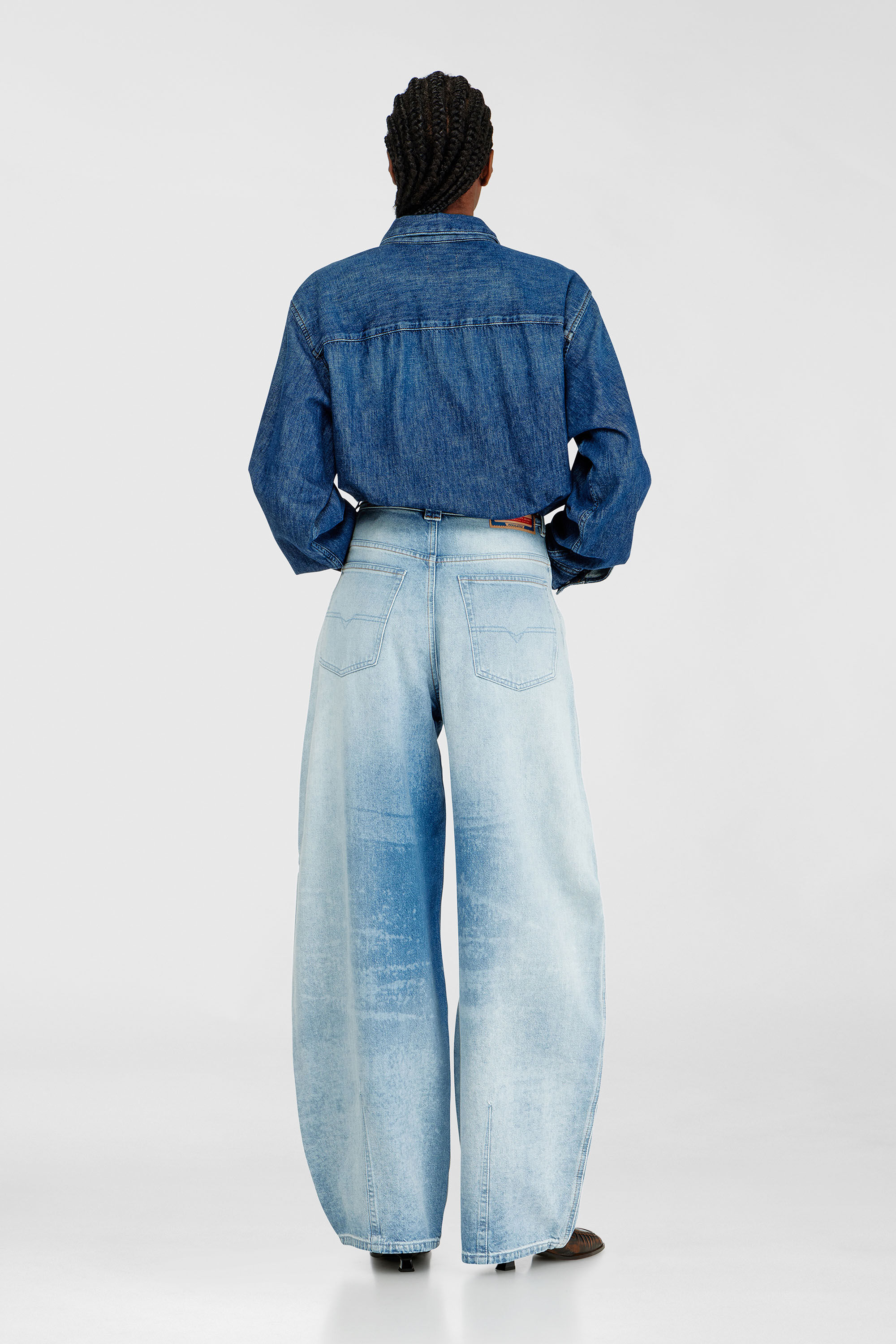 Diesel - Woman's Relaxed Jeans 1987 D-Khelz 007EE, Light Blue - 3
