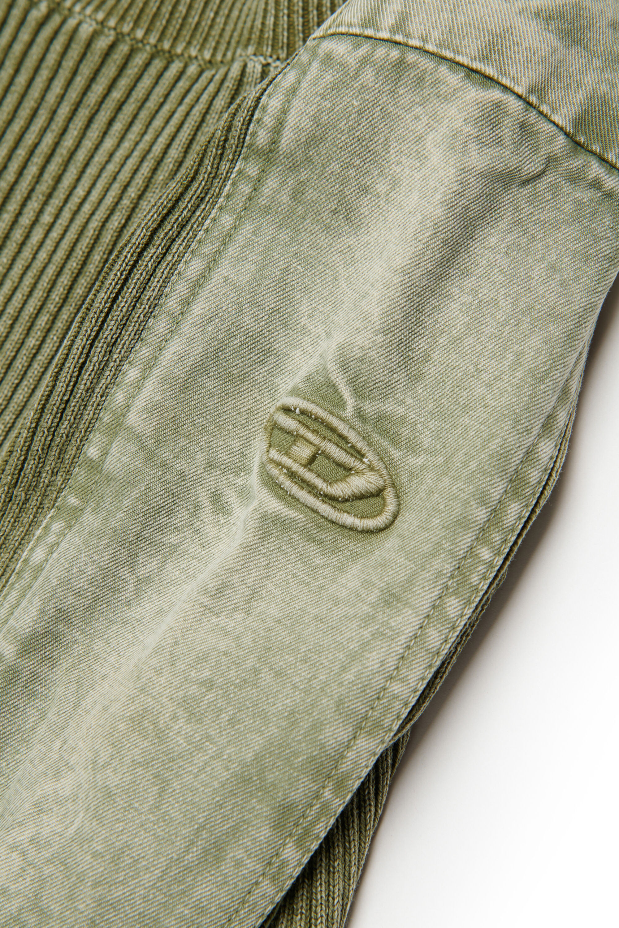 Diesel - KAMERYN, Man's Knit top with tonal canvas patches in Green - 4