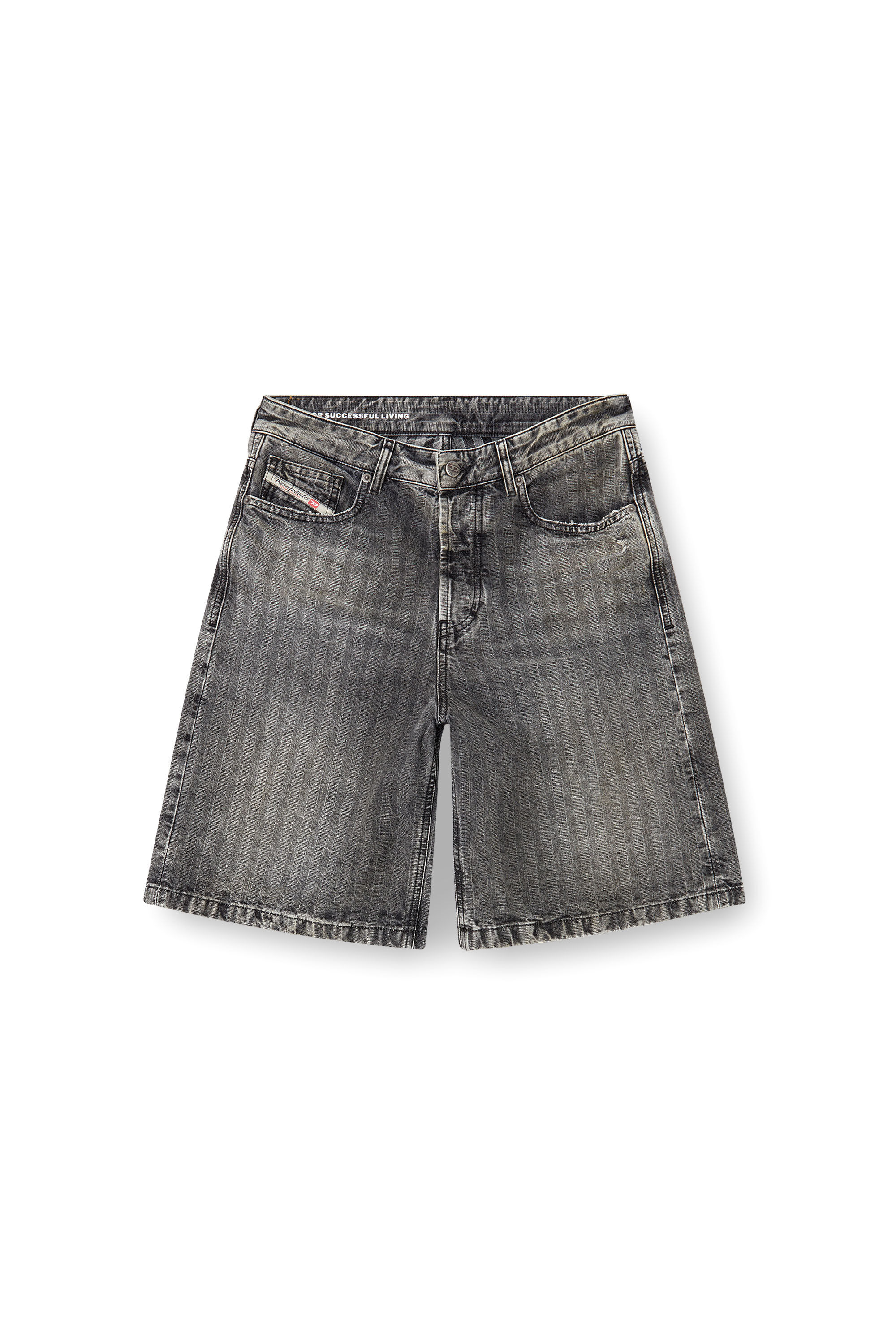 Diesel - DE-SIRE-SHORT, Woman's Shorts in herringbone denim in Light Grey - 2