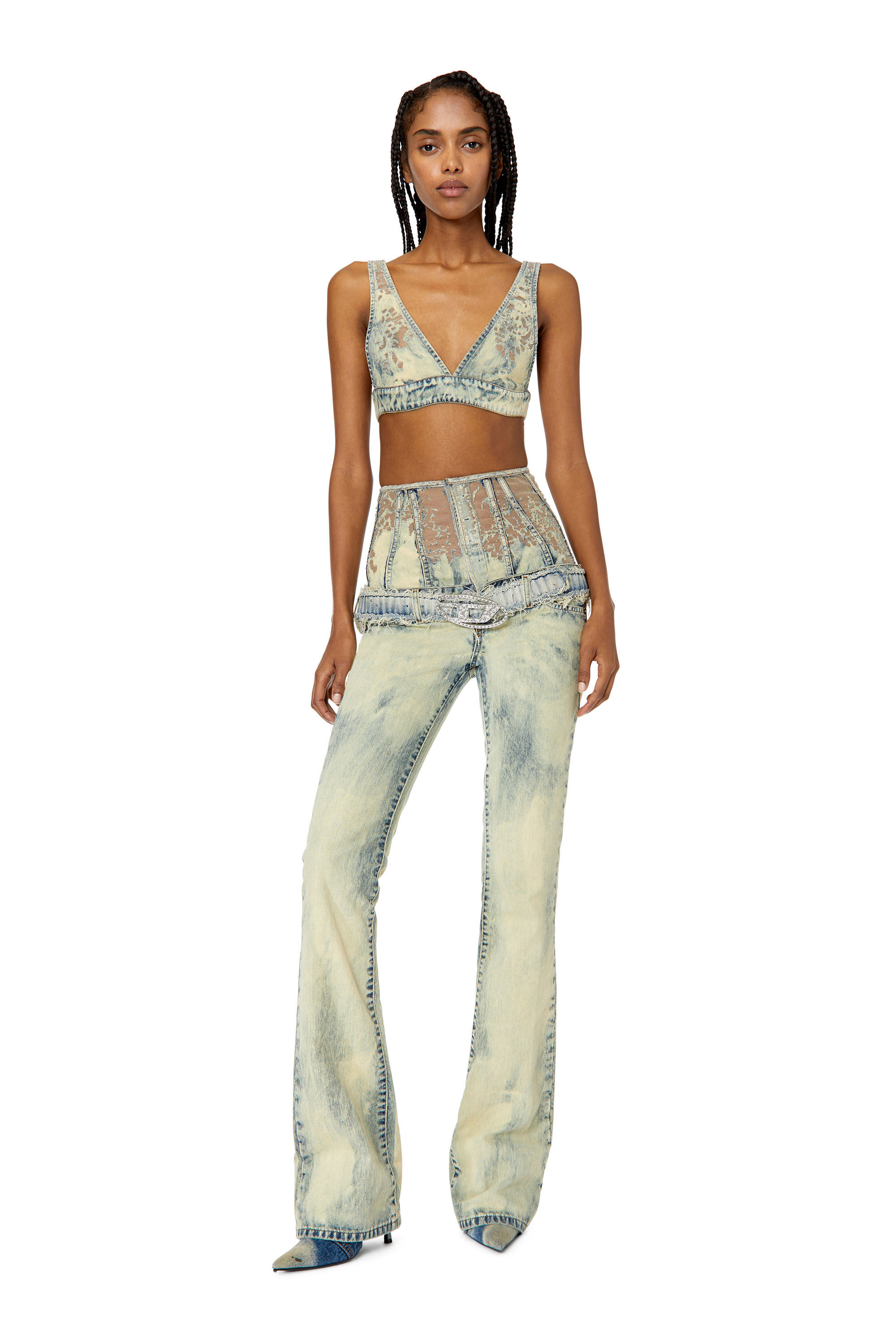 Diesel - Woman's Bootcut and Flare Jeans 1969 D-Ebbey 068GP, Light Blue - 1