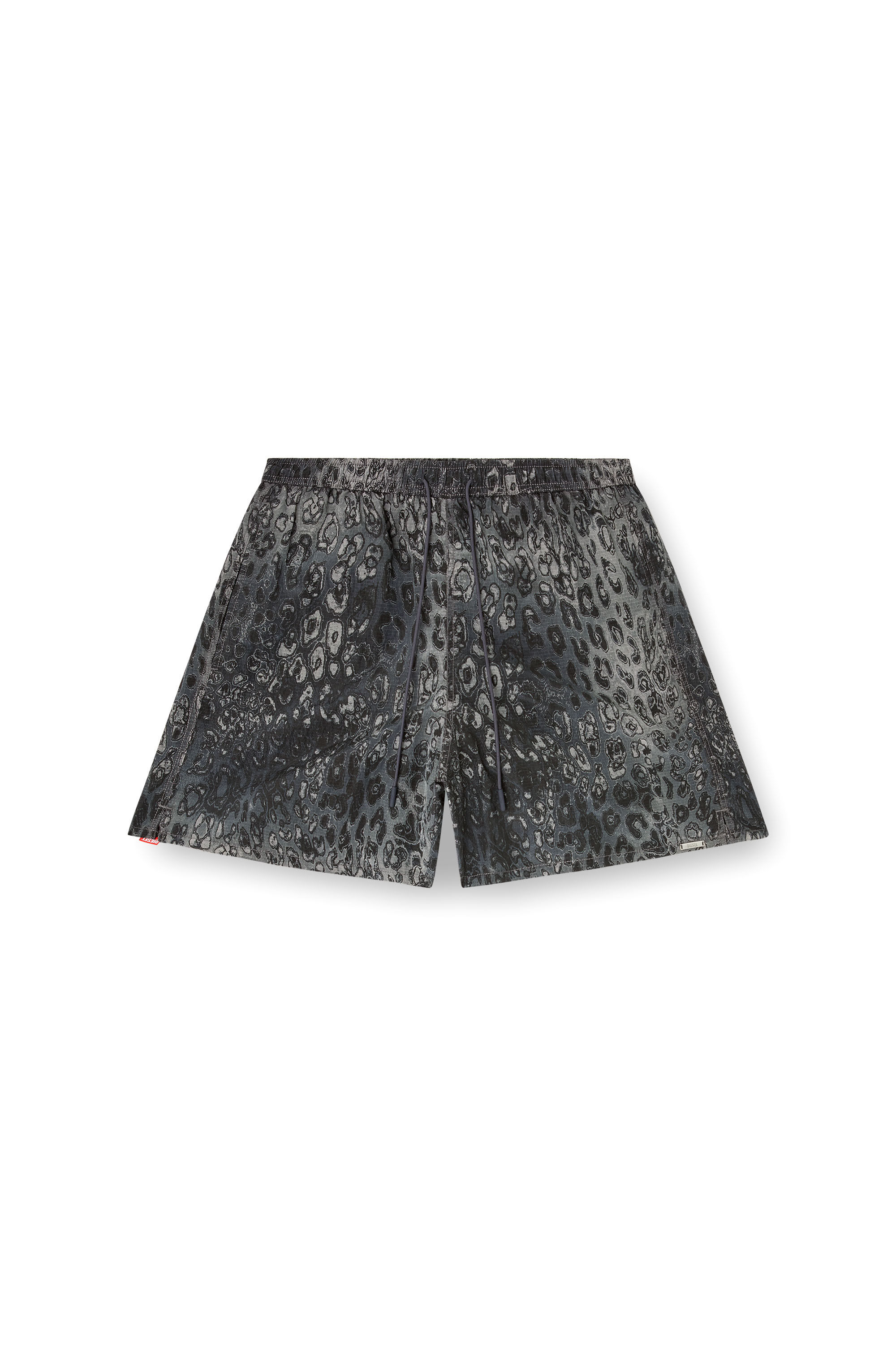Diesel - SOCCER-41-UTLT, Man's Swim shorts with animalier print in Grey - 4