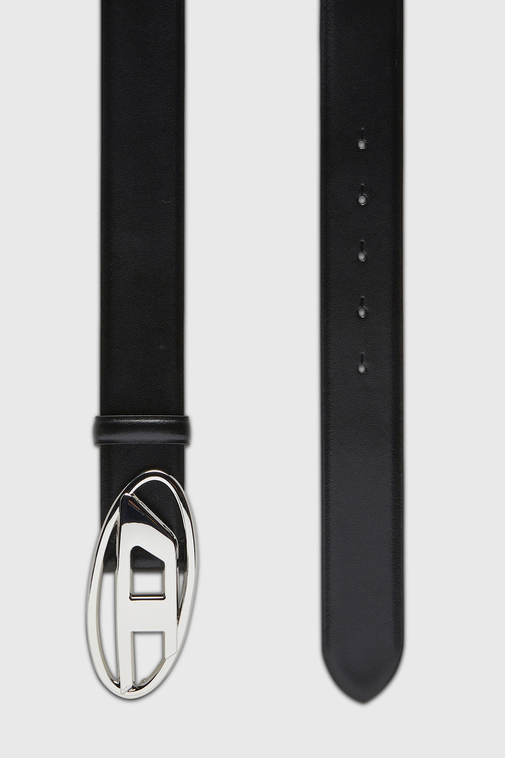 Diesel - B-1DR, Man's 4cm Leather belt with Oval D buckle in Black - 2