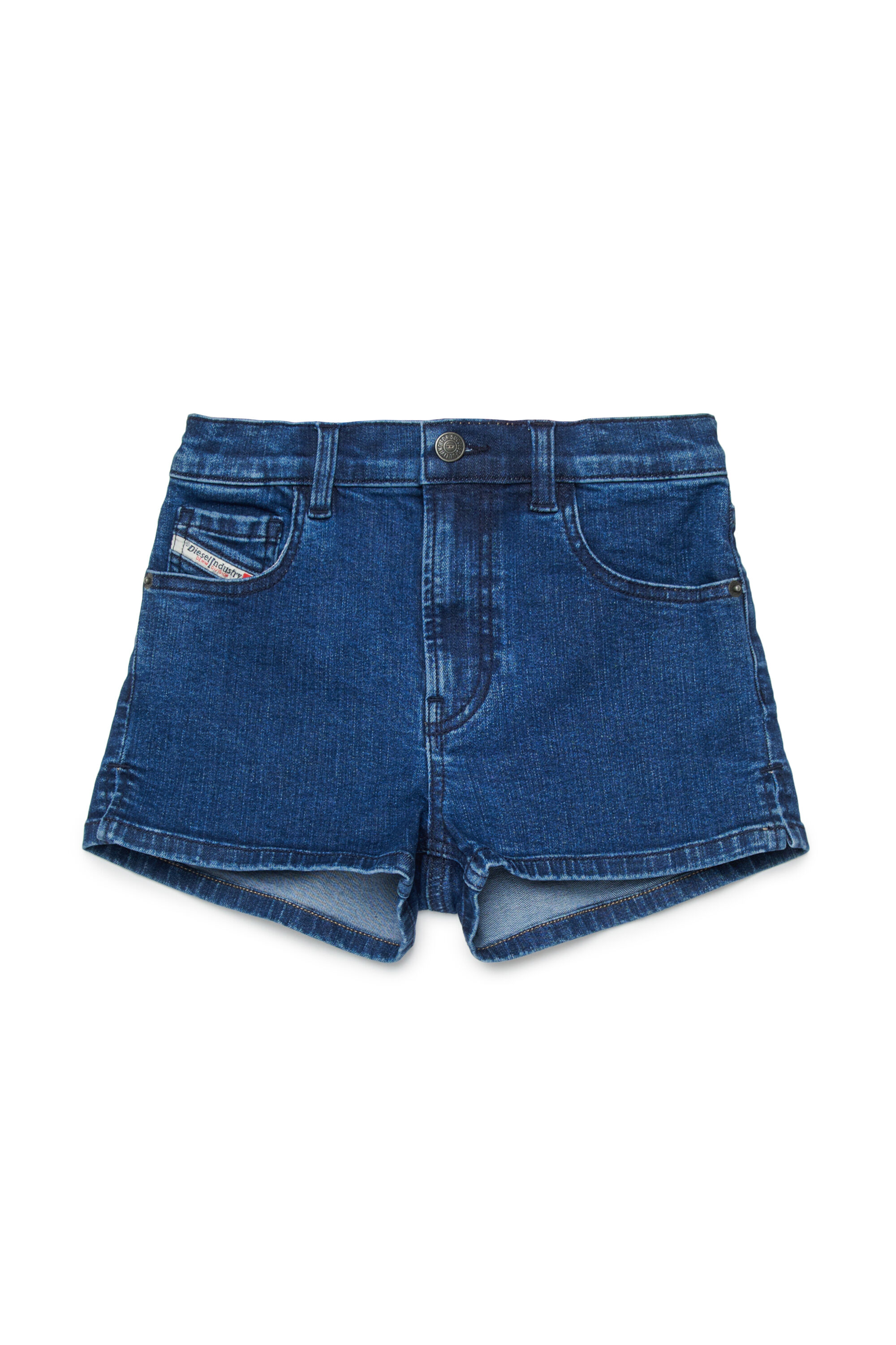 Diesel - PBOYSHORT-S, Woman's Shorts in stretch denim in Dark Blue - 1