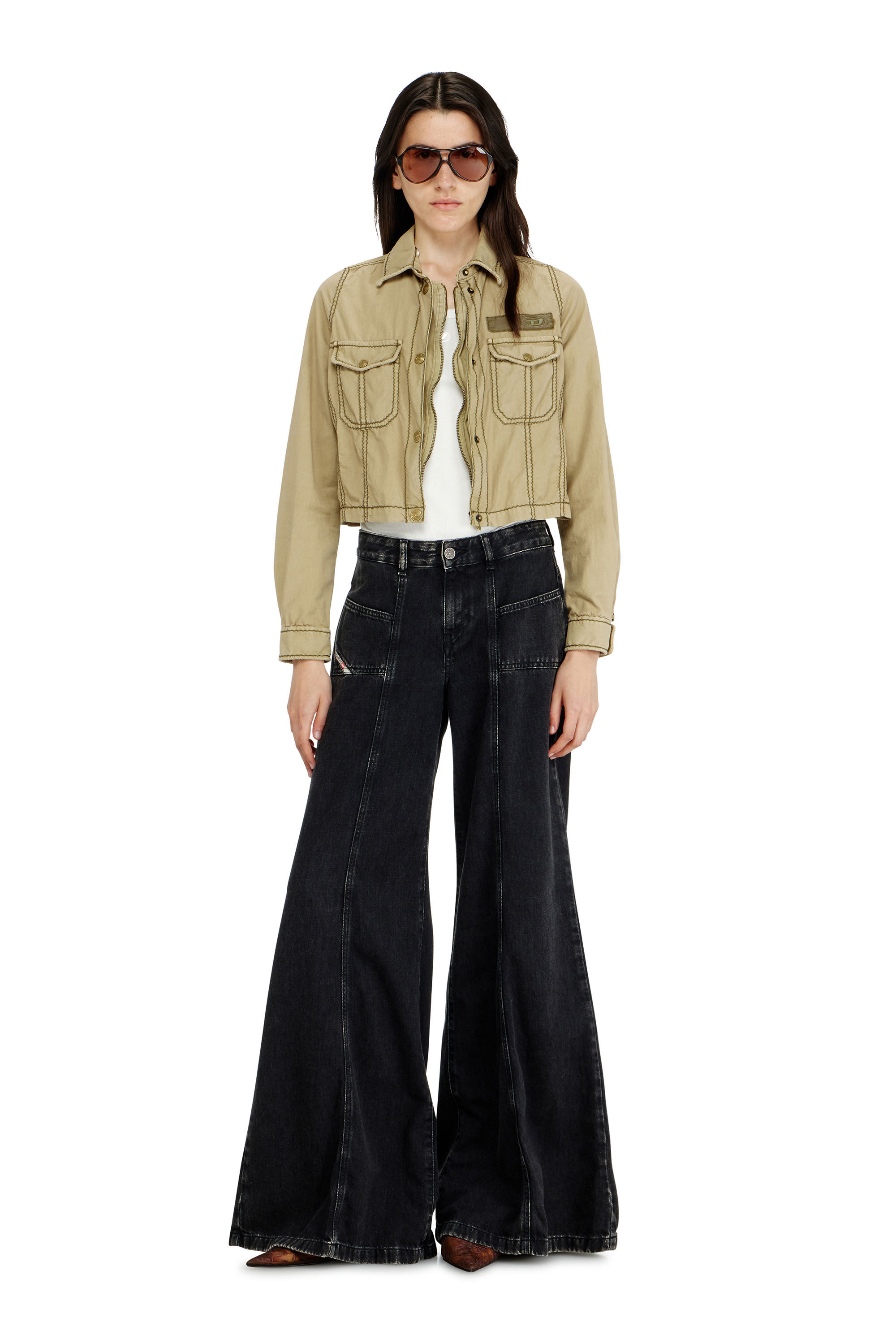 Diesel - Woman's Flare Jeans D-Akii 068HN, Black/Dark grey - 1