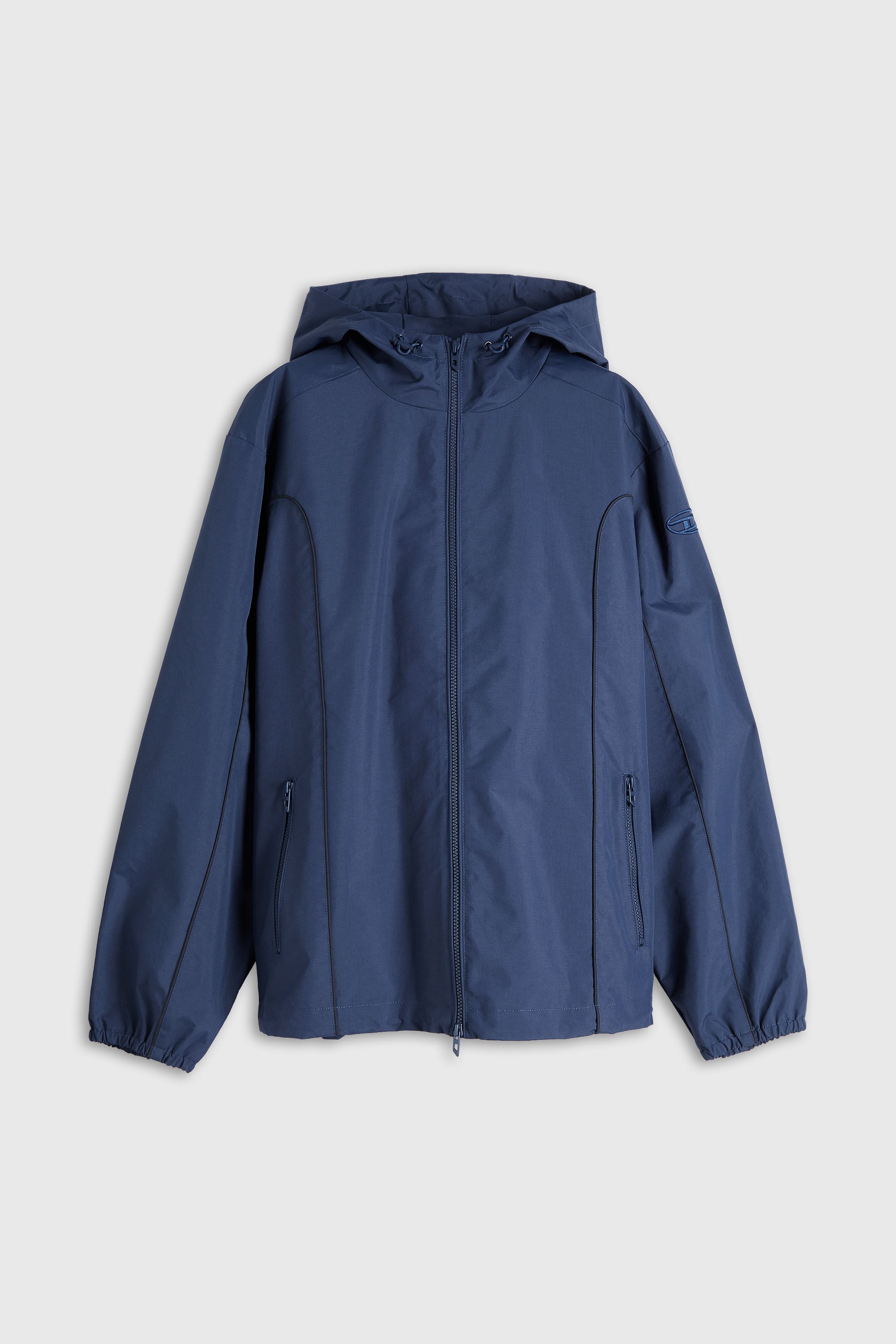 Diesel - J-HIVES-WRD, Man's Windbreaker with contrast piping in Blue - 2
