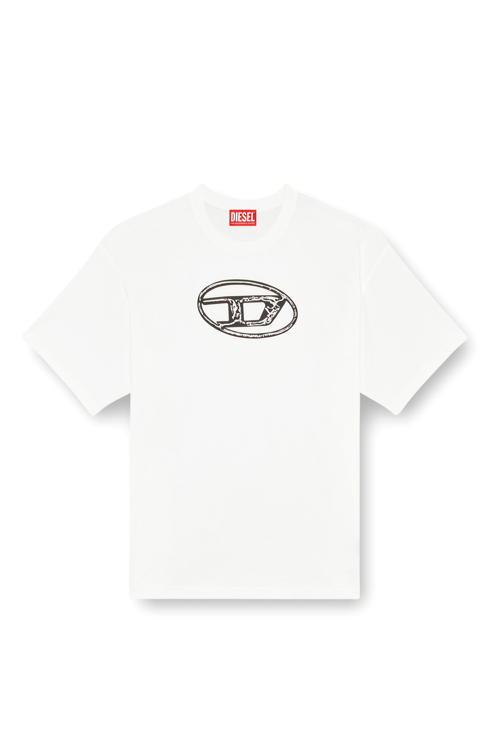 Diesel - T-BOXT-Q22, Man's Faded T-shirt with Oval D print in White - 2