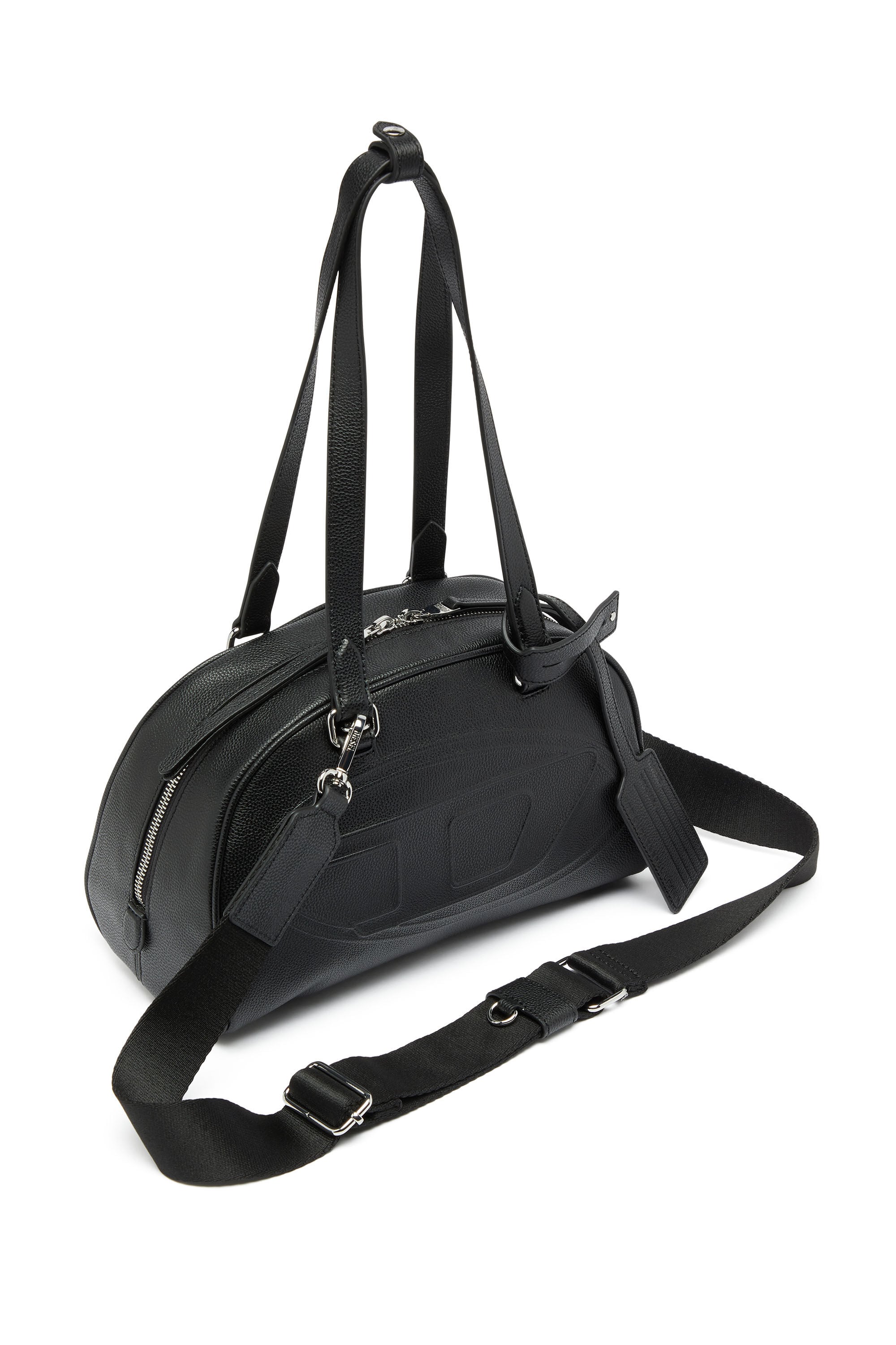 Diesel - 1DR DOME SHOULDER, Unisex's 1DR Dome - Leather Boston bag with embossed logo in Black - 6