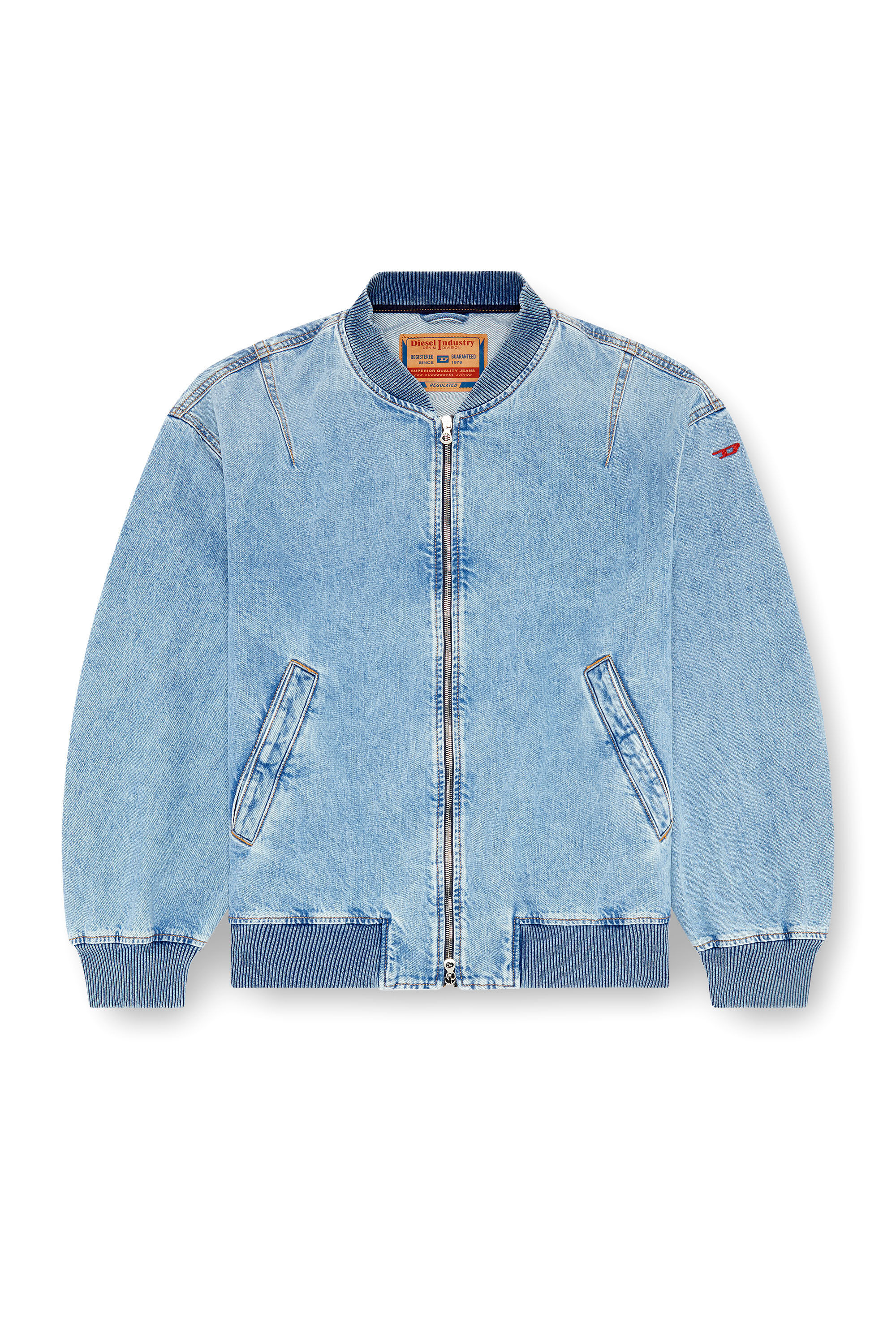 Diesel - D-VINZ, Man's Bomber jacket in denim in Light Blue - 2