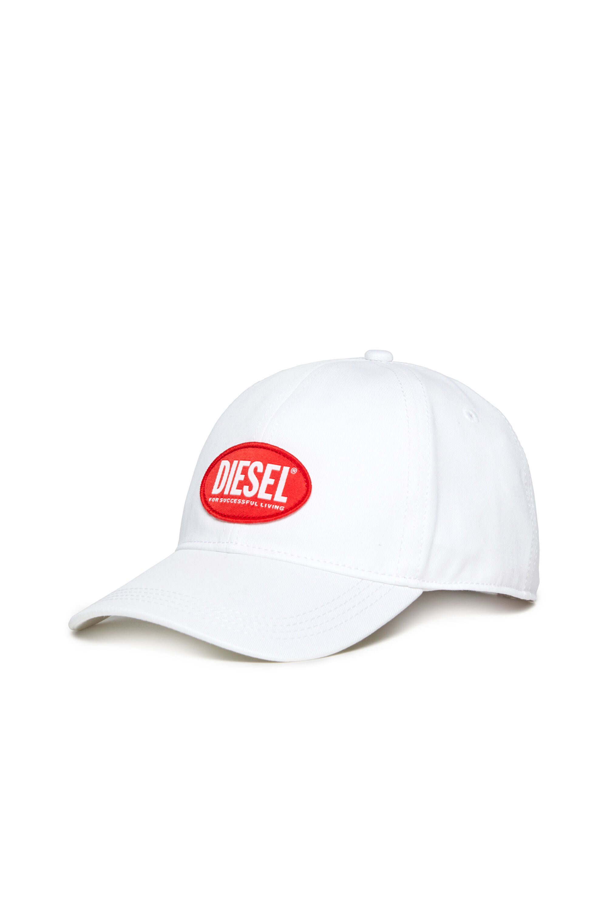Diesel - FCORRYJACQWASH, Man's Cotton hat with logo in White - 1