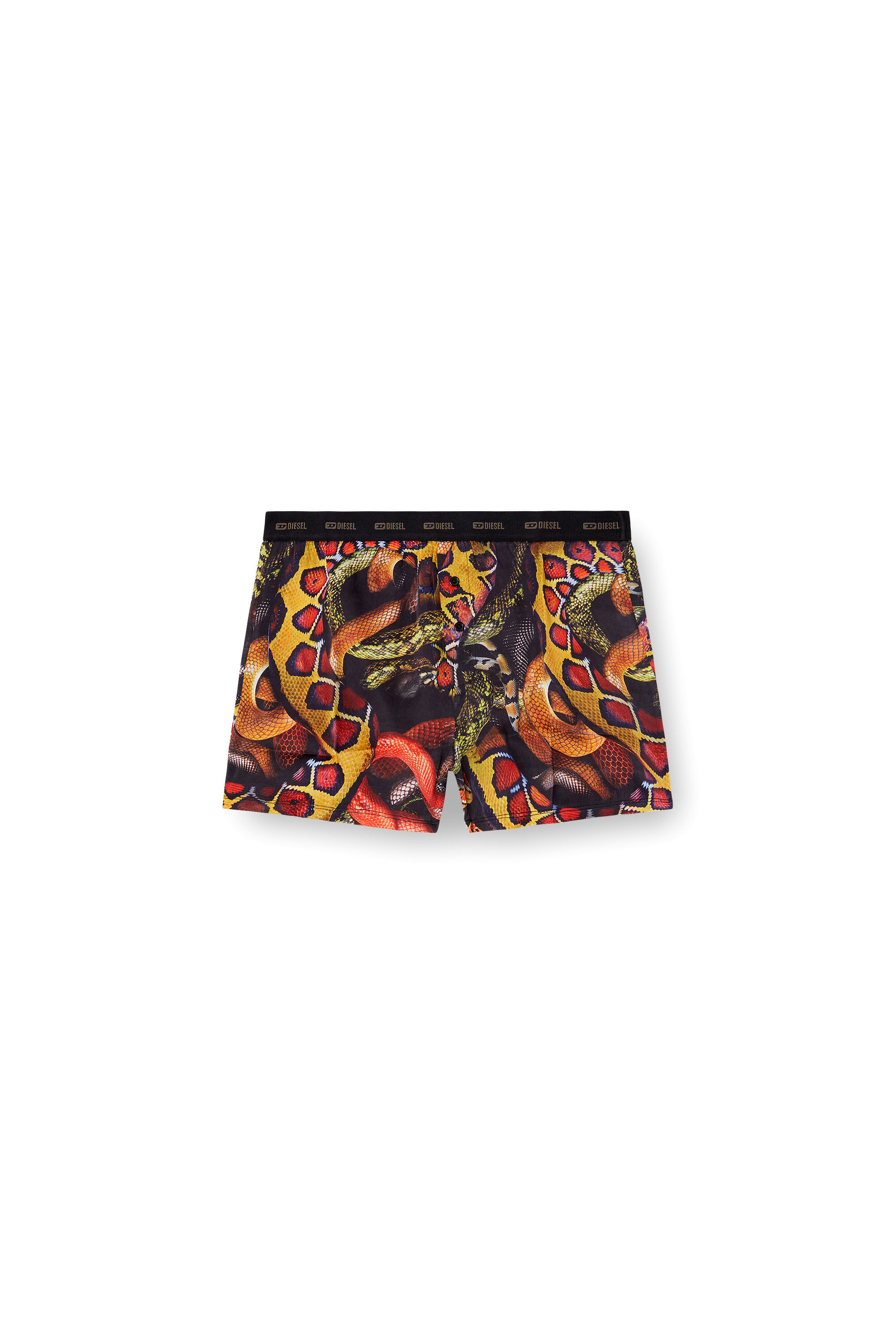 Diesel - STARK-UTLT-SNAKE, Man's Satin boxer shorts with snake print in Multicolor - 2