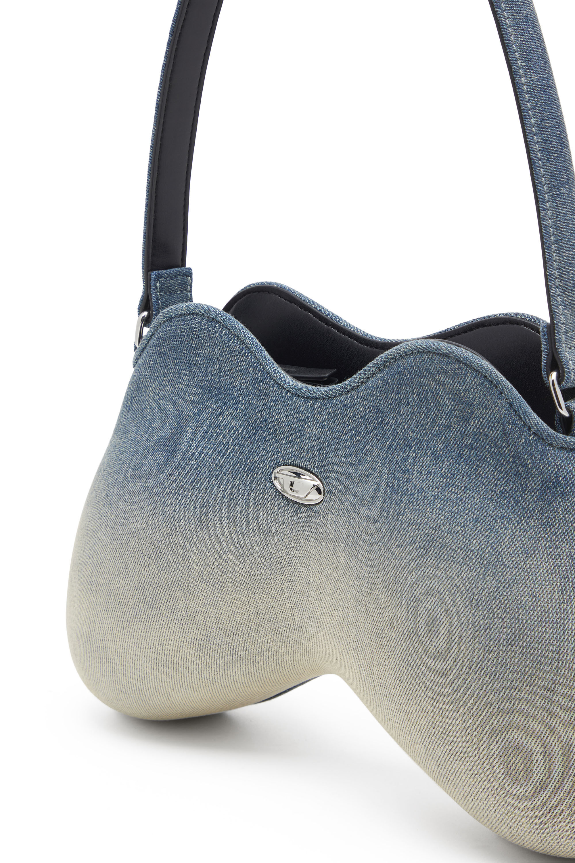 Diesel - DOUBLE-D SHOULDER, Woman's Double-D-Shoulder bag in solarised denim in Light Blue - 2