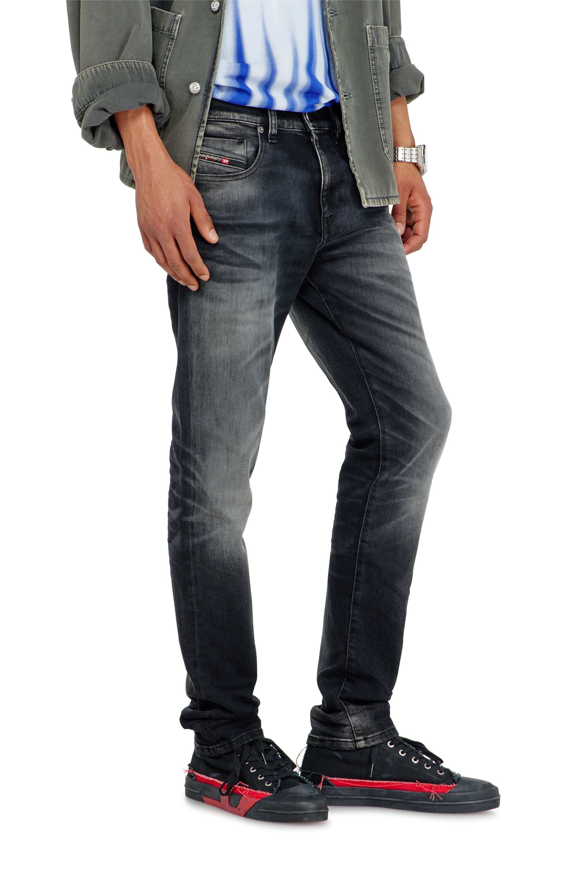 Diesel - Man's Slim Jeans 2019 D-Strukt 09P38, Black/Dark grey - 7