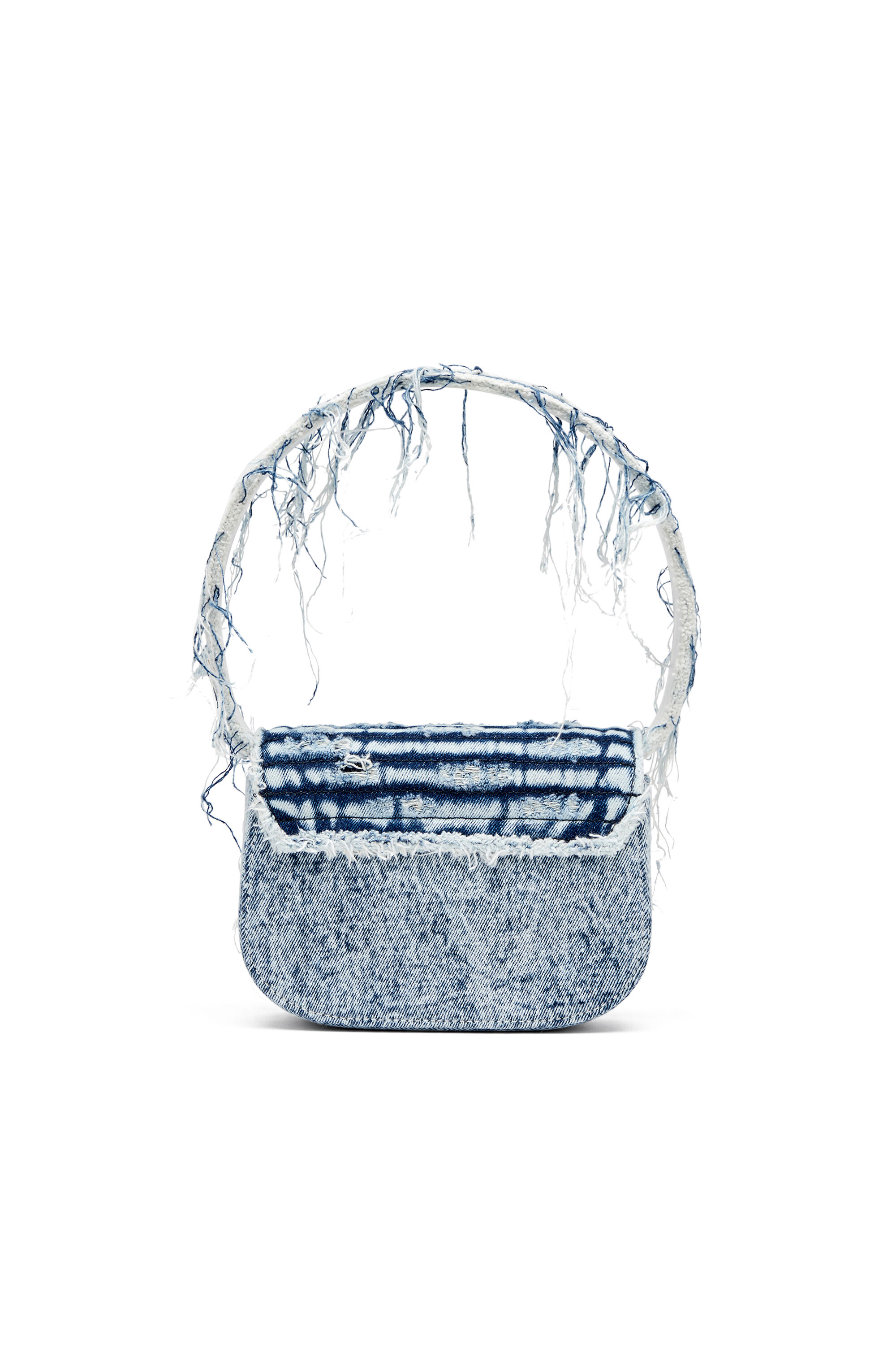 Diesel - 1DR, Woman's 1DR-Iconic shoulder bag in frayed denim in Blue - 3