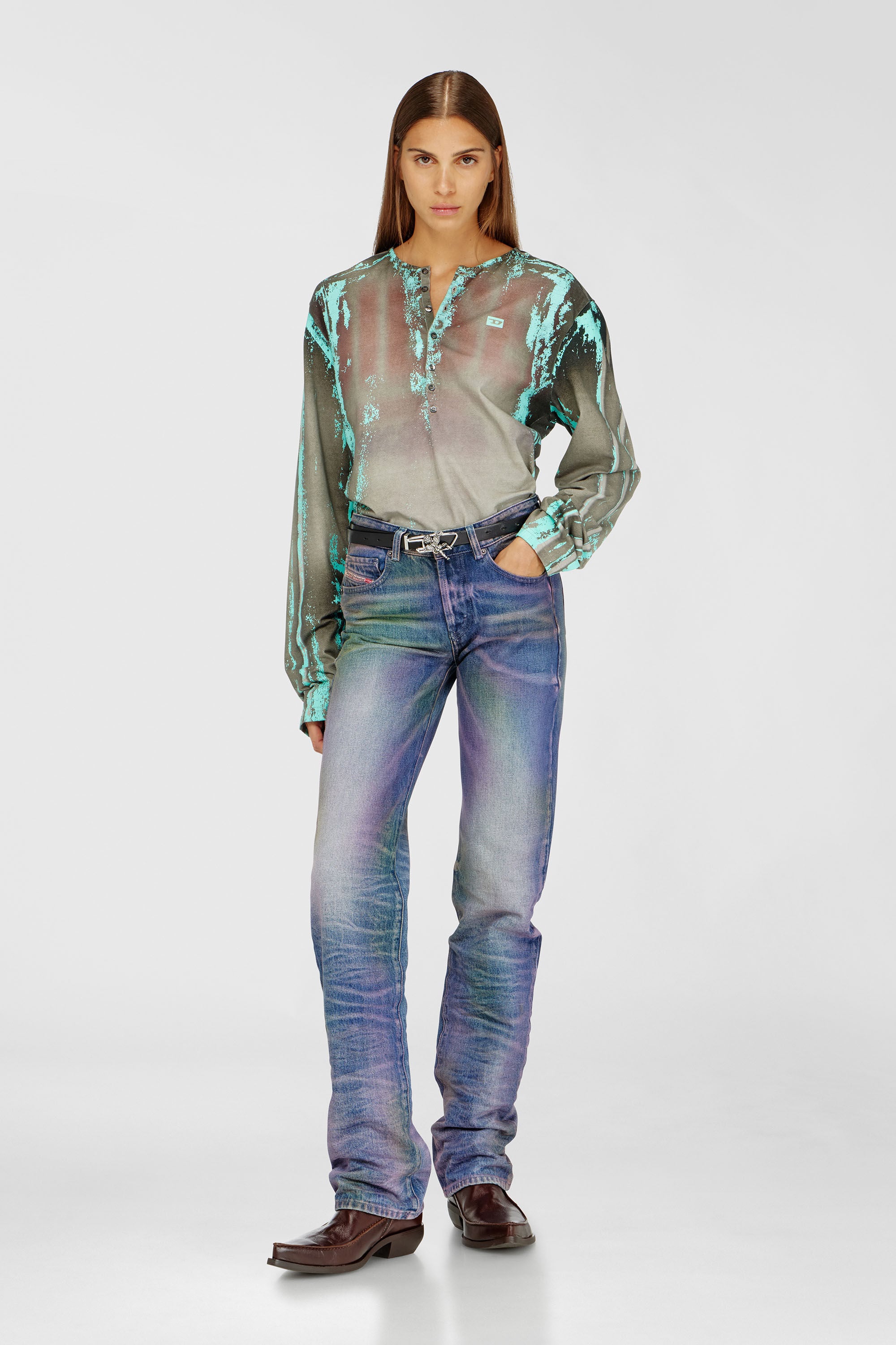 Diesel - Woman's Regular Jeans D-Lie 007FW, Multicolor/Blue - 2
